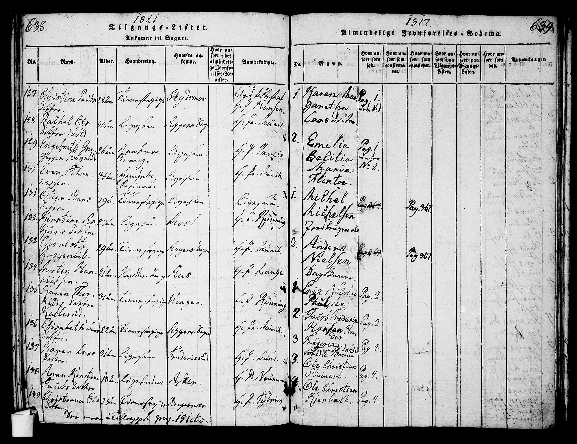 Oslo domkirke Kirkebøker, SAO/A-10752/G/Ga/L0001: Parish register (copy) no. 1, 1817-1825, p. 638-639