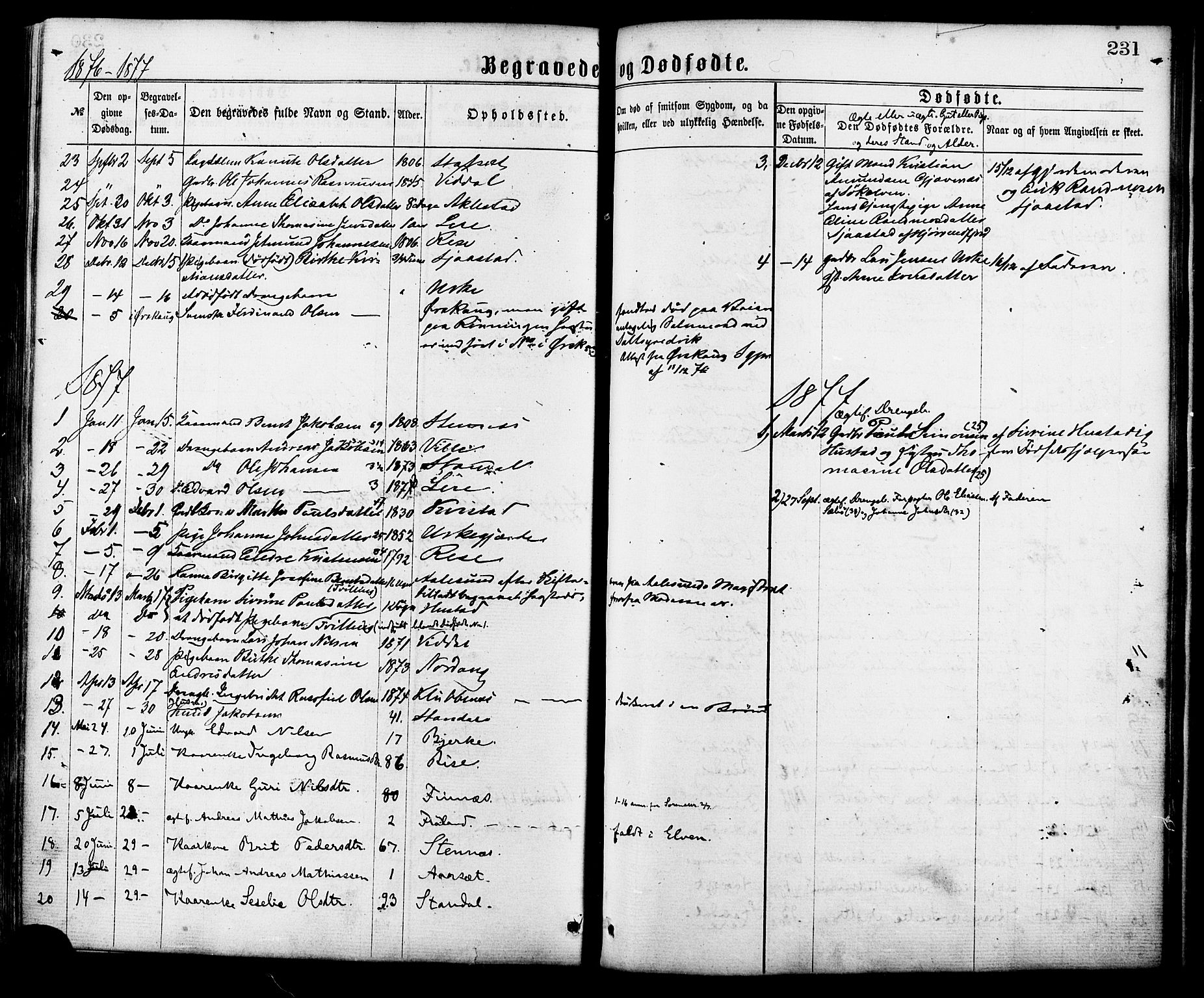 Ministerialprotokoller, klokkerbøker og fødselsregistre - Møre og Romsdal, AV/SAT-A-1454/515/L0210: Parish register (official) no. 515A06, 1868-1885, p. 231