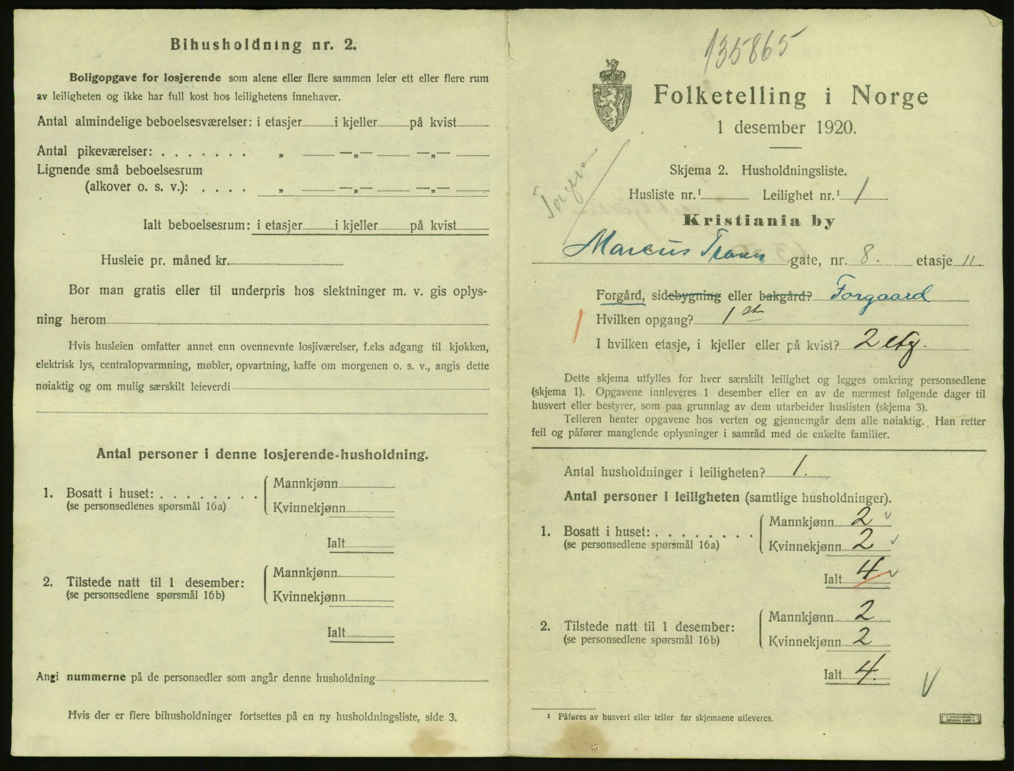 SAO, 1920 census for Kristiania, 1920, p. 61674