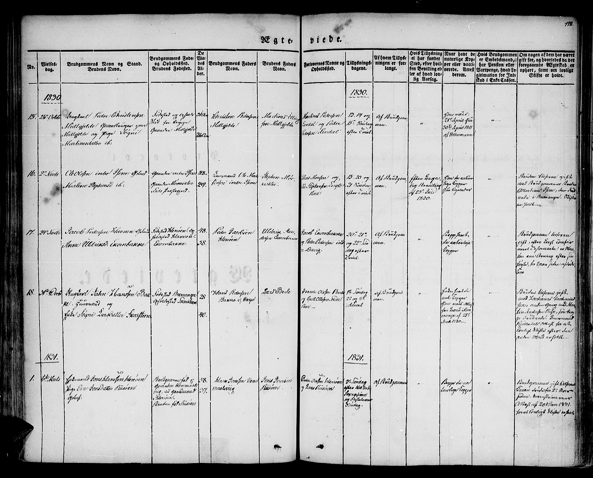 Davik sokneprestembete, AV/SAB-A-79701/H/Haa/Haaa/L0004: Parish register (official) no. A 4, 1830-1849, p. 172