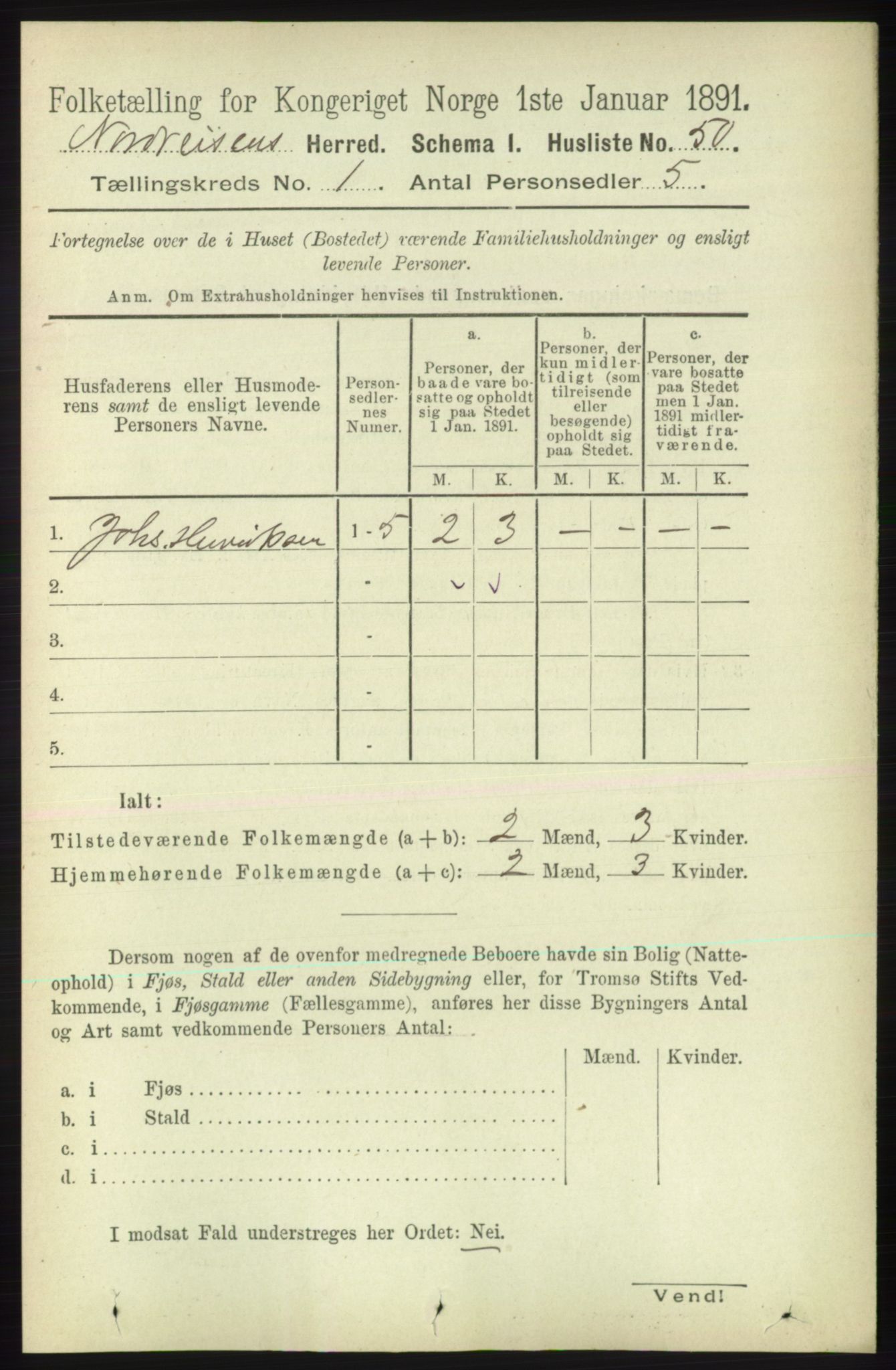 RA, 1891 census for 1942 Nordreisa, 1891, p. 63