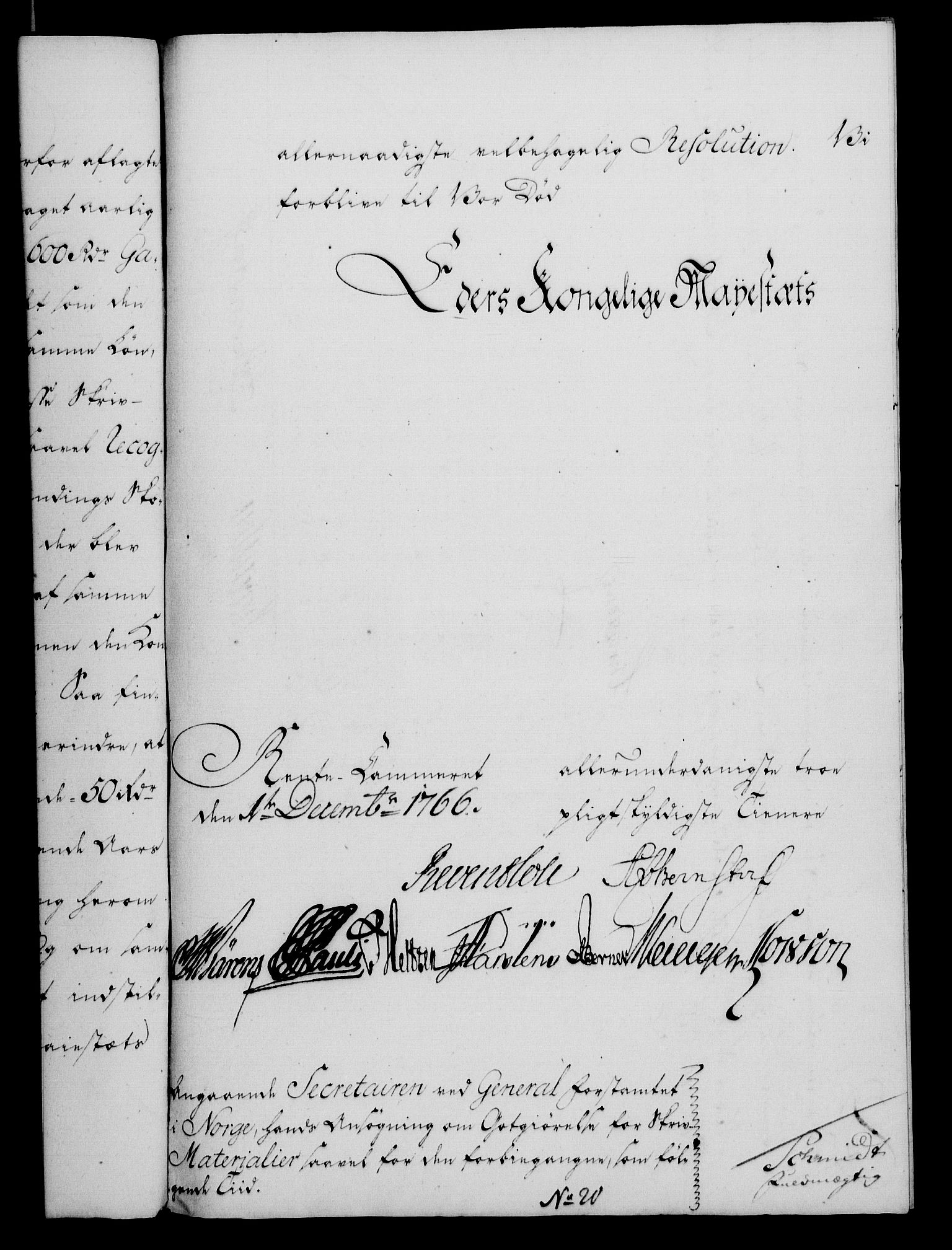 Rentekammeret, Kammerkanselliet, AV/RA-EA-3111/G/Gf/Gfa/L0048: Norsk relasjons- og resolusjonsprotokoll (merket RK 52.48), 1766, p. 424