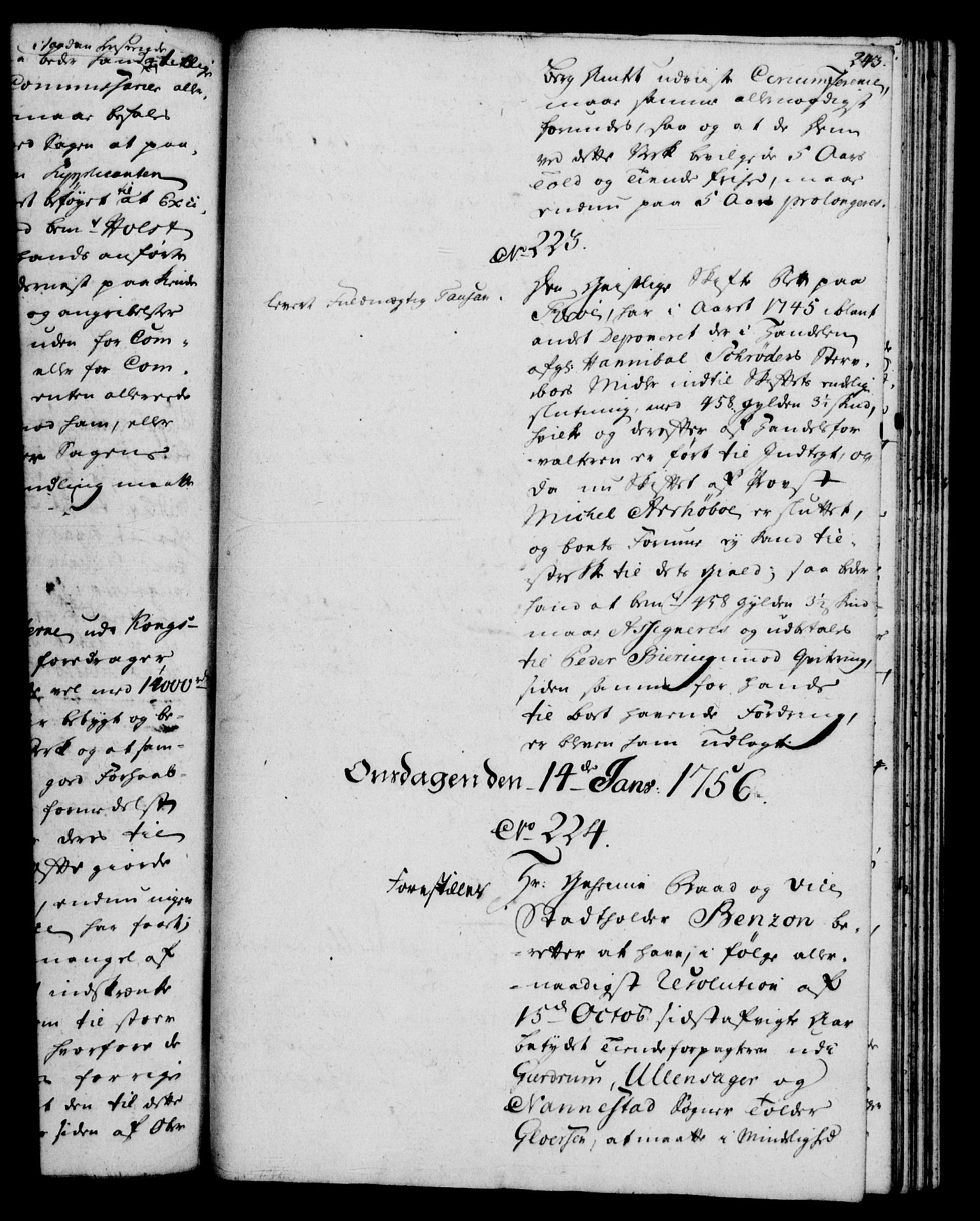Rentekammeret, Kammerkanselliet, RA/EA-3111/G/Gh/Gha/L0033: Norsk ekstraktmemorialprotokoll (merket RK 53.78), 1755-1756, p. 243