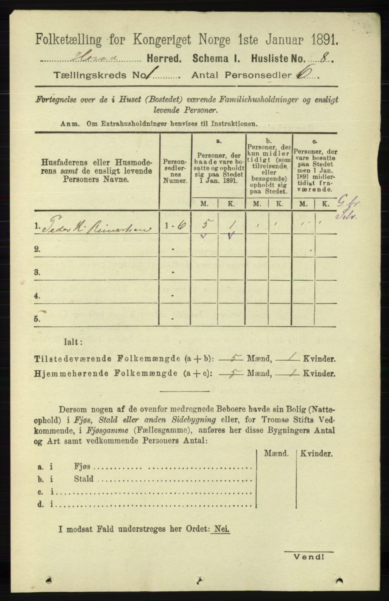 RA, 1891 census for 1039 Herad, 1891, p. 29