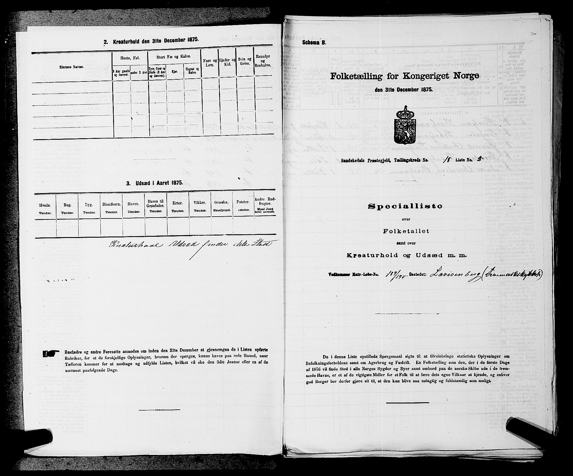 SAKO, 1875 census for 0816P Sannidal, 1875, p. 1448