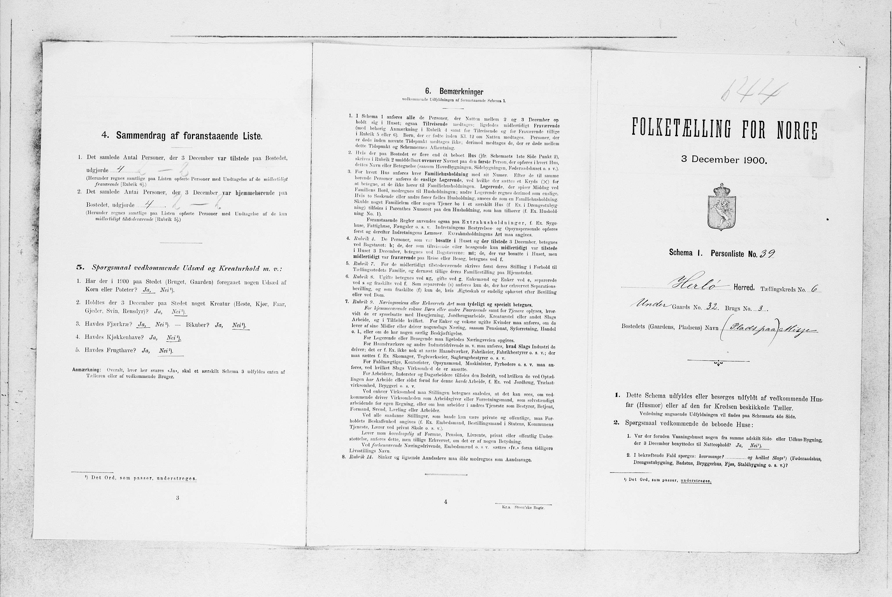 SAB, 1900 census for Herdla, 1900, p. 681