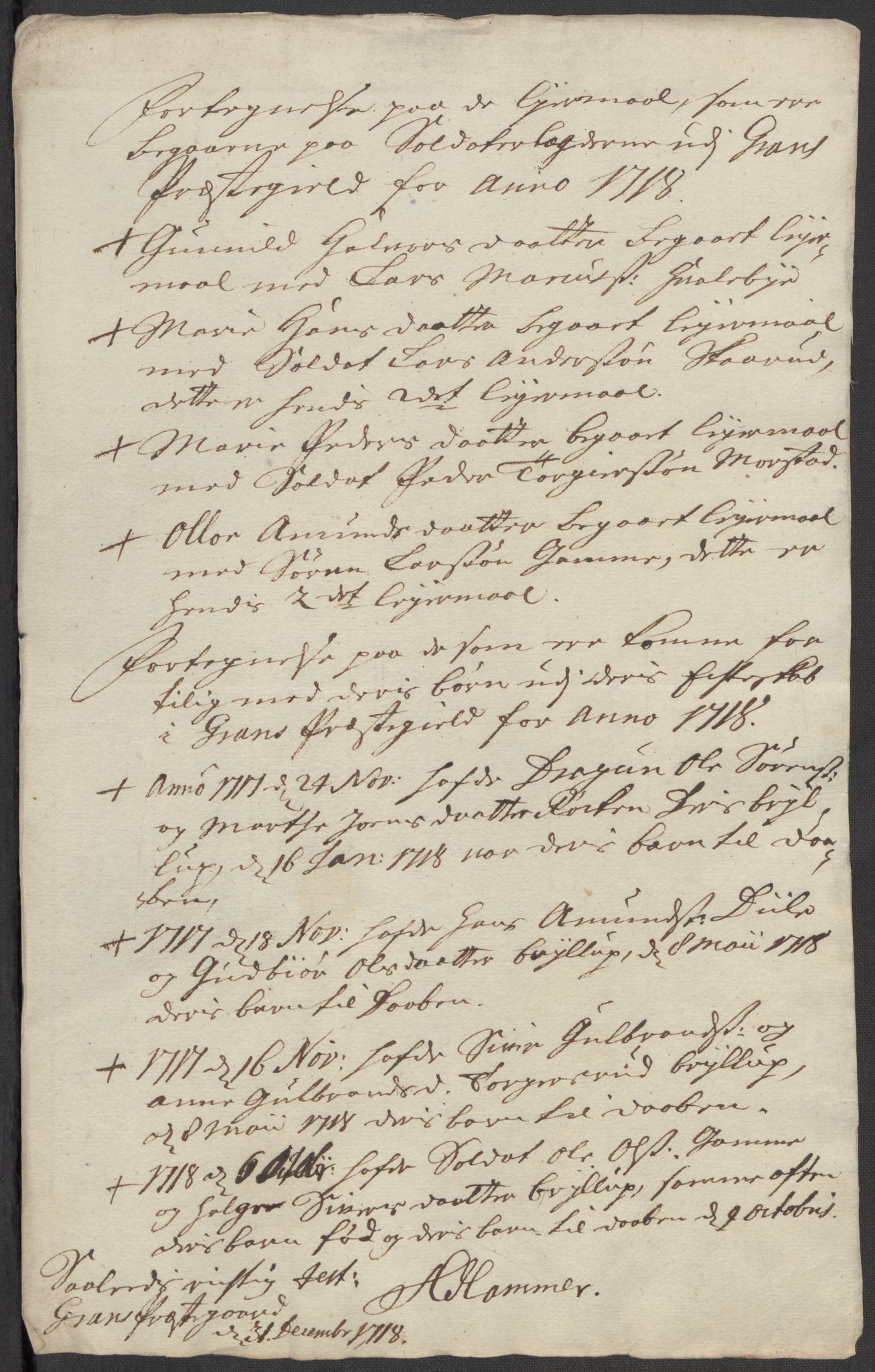 Rentekammeret inntil 1814, Reviderte regnskaper, Fogderegnskap, AV/RA-EA-4092/R18/L1320: Fogderegnskap Hadeland, Toten og Valdres, 1718, p. 88