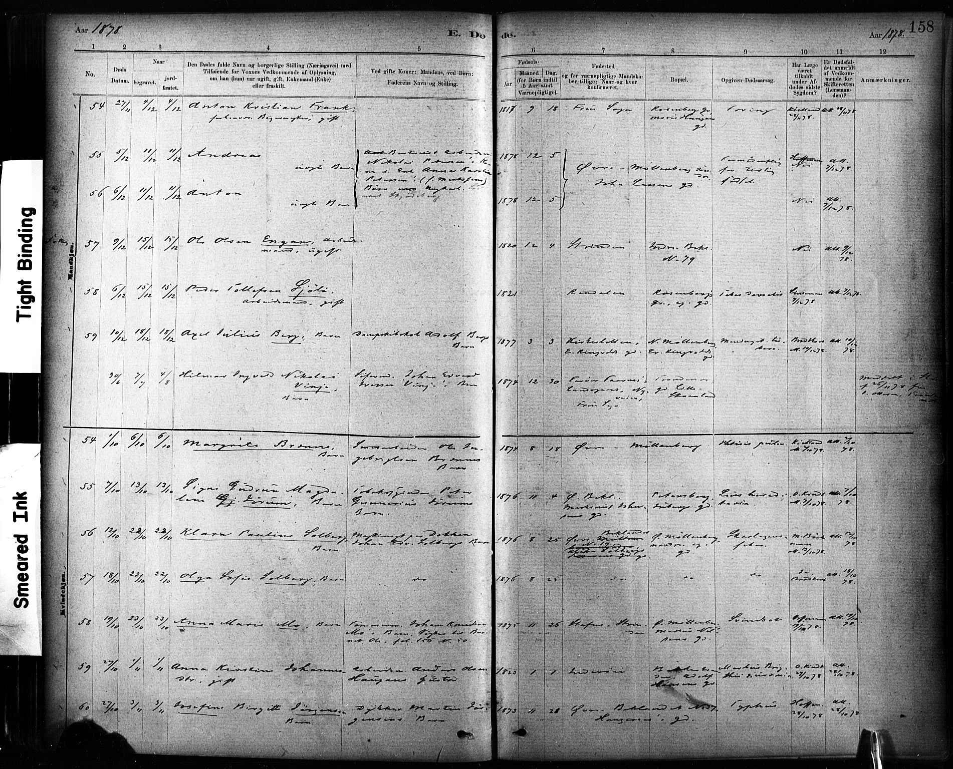 Ministerialprotokoller, klokkerbøker og fødselsregistre - Sør-Trøndelag, AV/SAT-A-1456/604/L0189: Parish register (official) no. 604A10, 1878-1892, p. 158