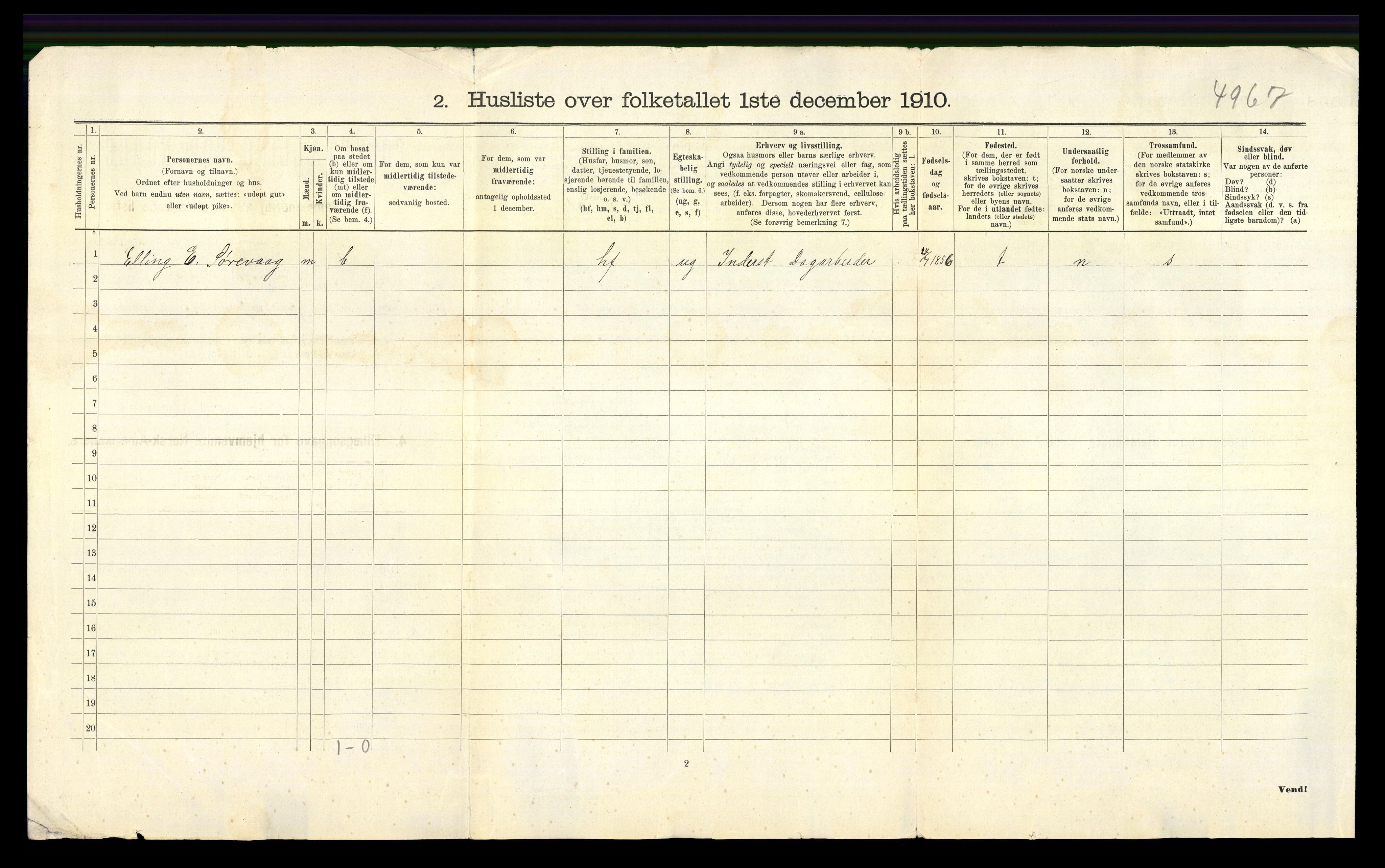 RA, 1910 census for Finnøy, 1910, p. 27