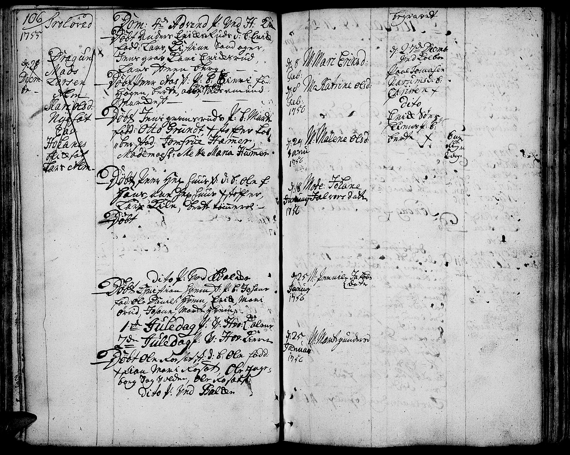 Toten prestekontor, AV/SAH-PREST-102/H/Ha/Haa/L0004: Parish register (official) no. 4, 1751-1761, p. 106