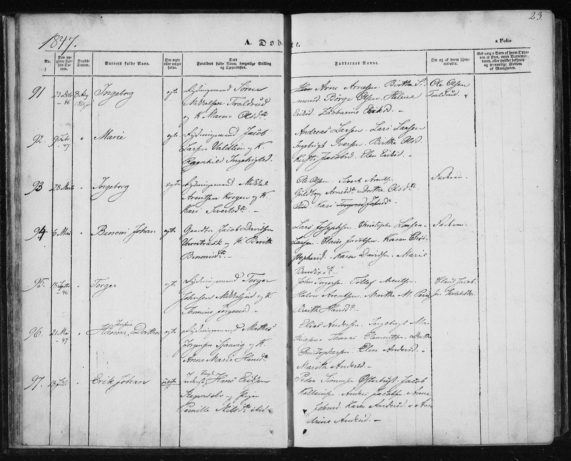 Ministerialprotokoller, klokkerbøker og fødselsregistre - Nordland, AV/SAT-A-1459/820/L0291: Parish register (official) no. 820A12, 1846-1854, p. 23