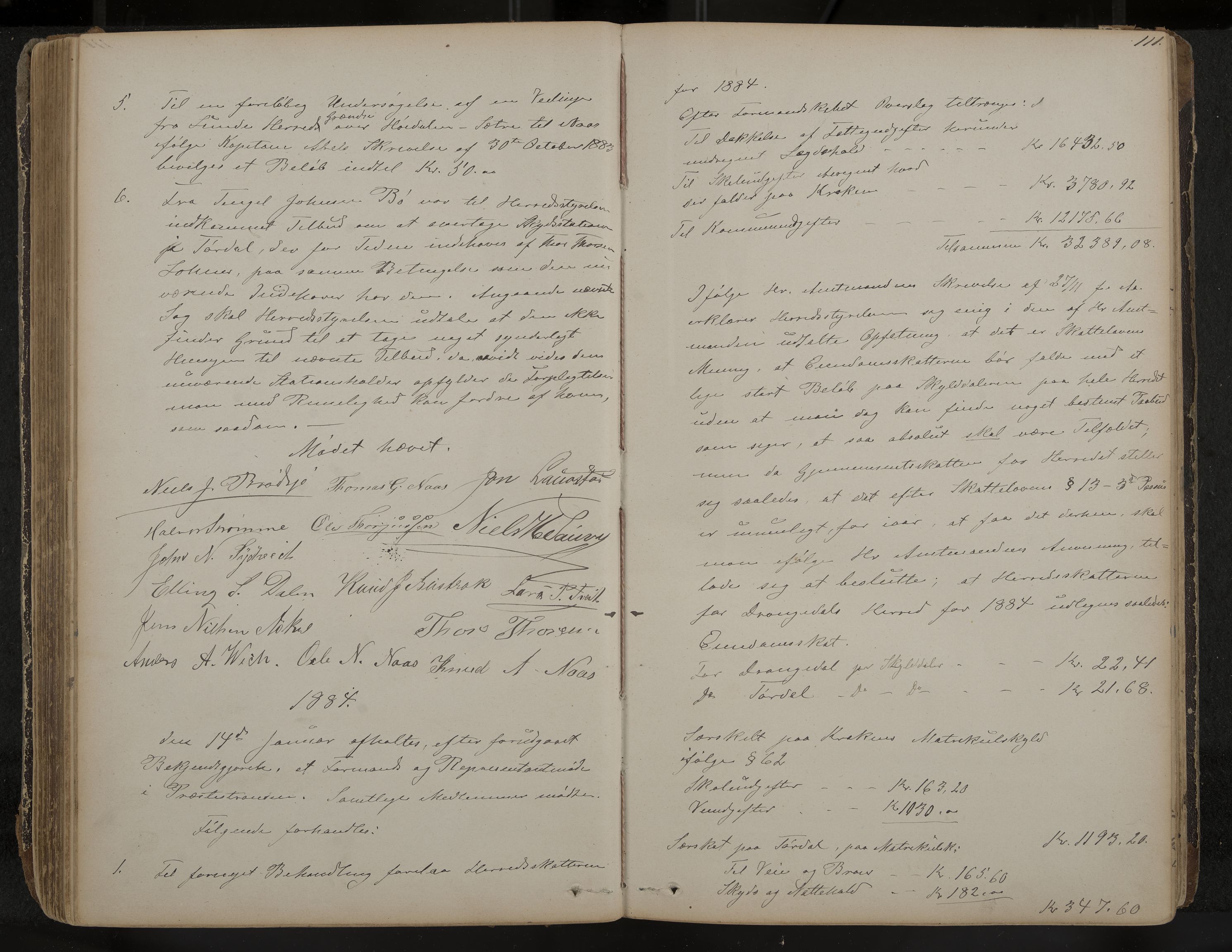 Drangedal formannskap og sentraladministrasjon, IKAK/0817021/A/L0002: Møtebok, 1870-1892, p. 111