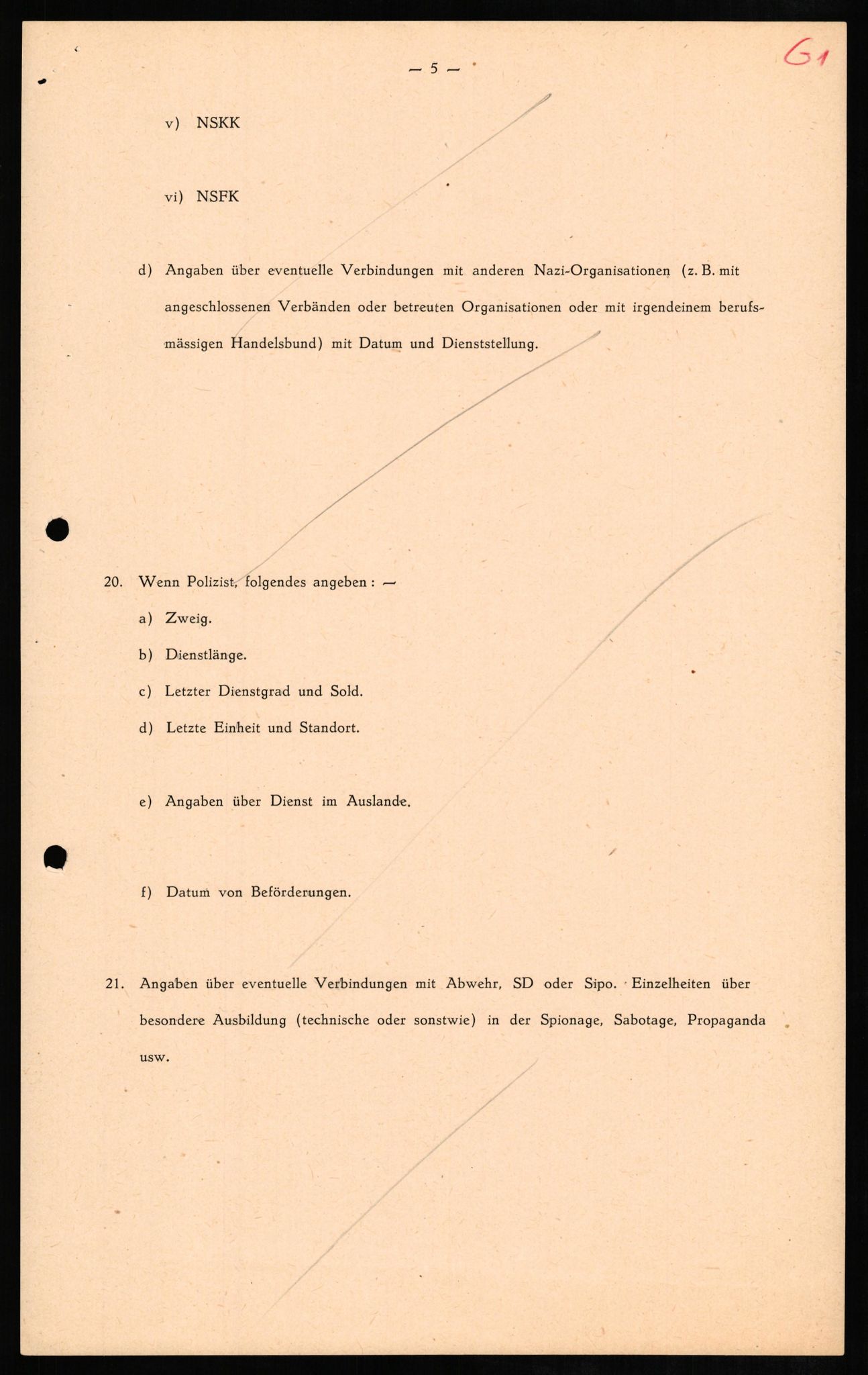 Forsvaret, Forsvarets overkommando II, AV/RA-RAFA-3915/D/Db/L0009: CI Questionaires. Tyske okkupasjonsstyrker i Norge. Tyskere., 1945-1946, p. 430