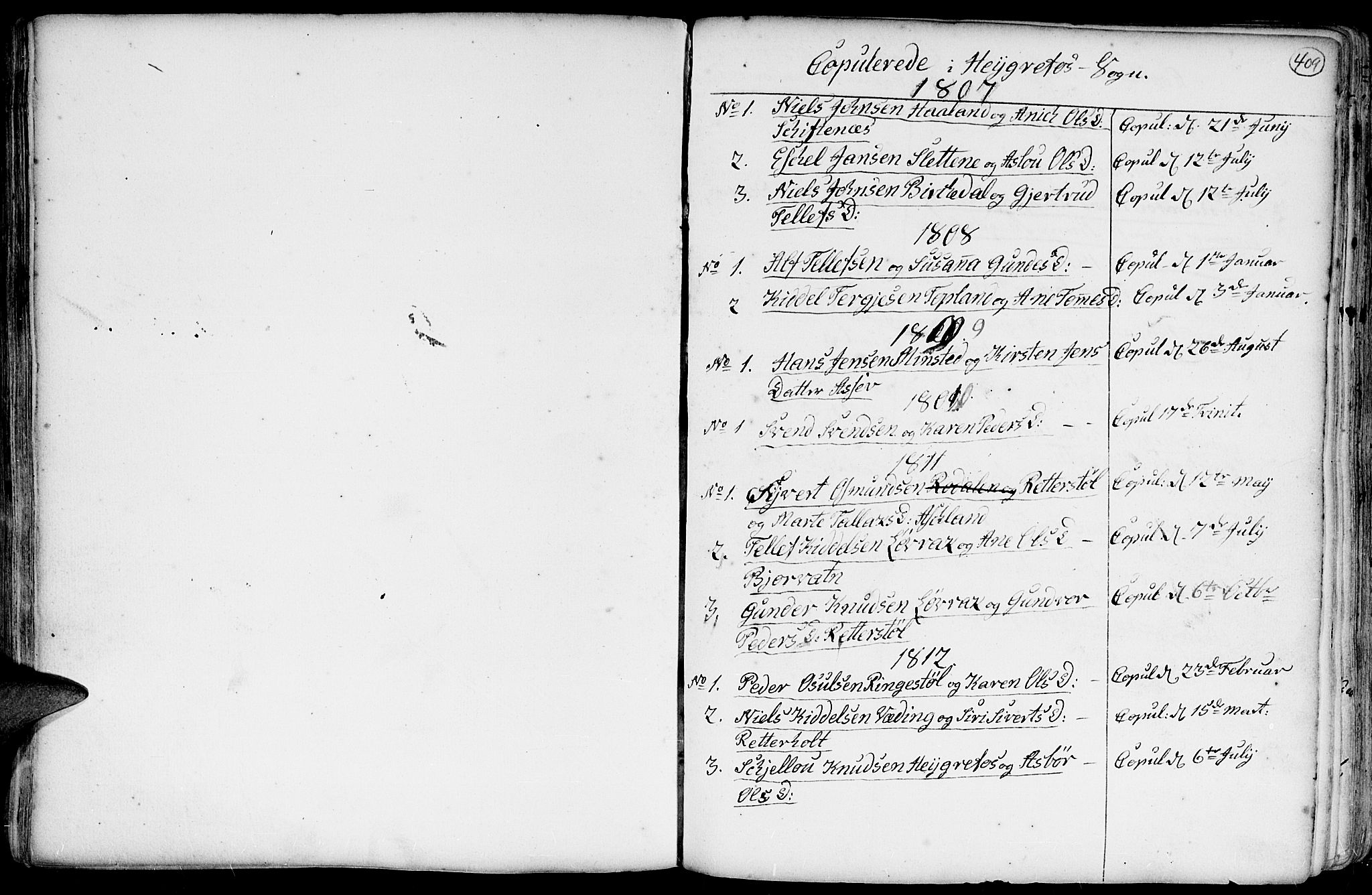 Hommedal sokneprestkontor, SAK/1111-0023/F/Fa/Fab/L0002: Parish register (official) no. A 2 /3, 1740-1821, p. 409