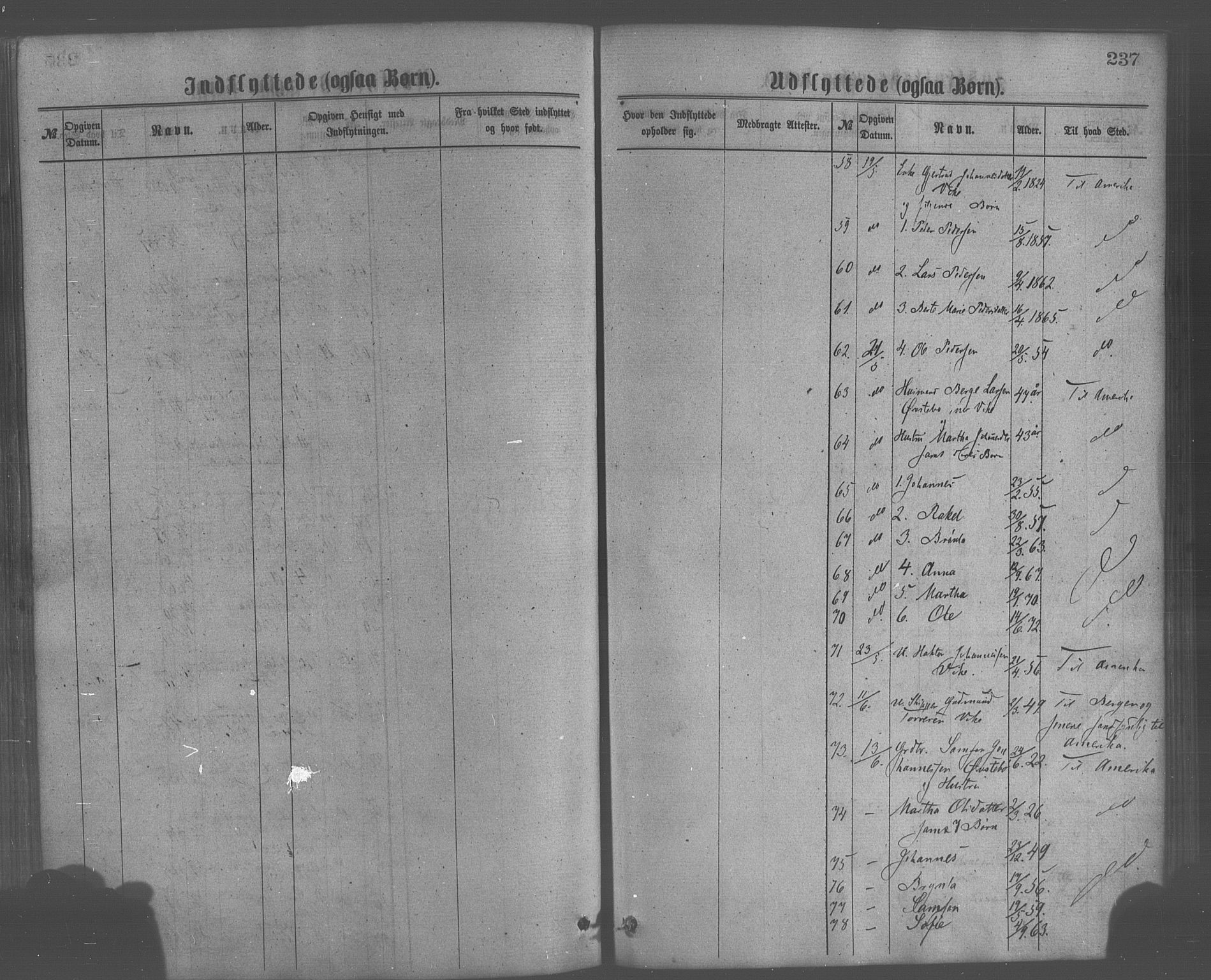 Skånevik sokneprestembete, AV/SAB-A-77801/H/Haa: Parish register (official) no. A 6, 1869-1878, p. 237