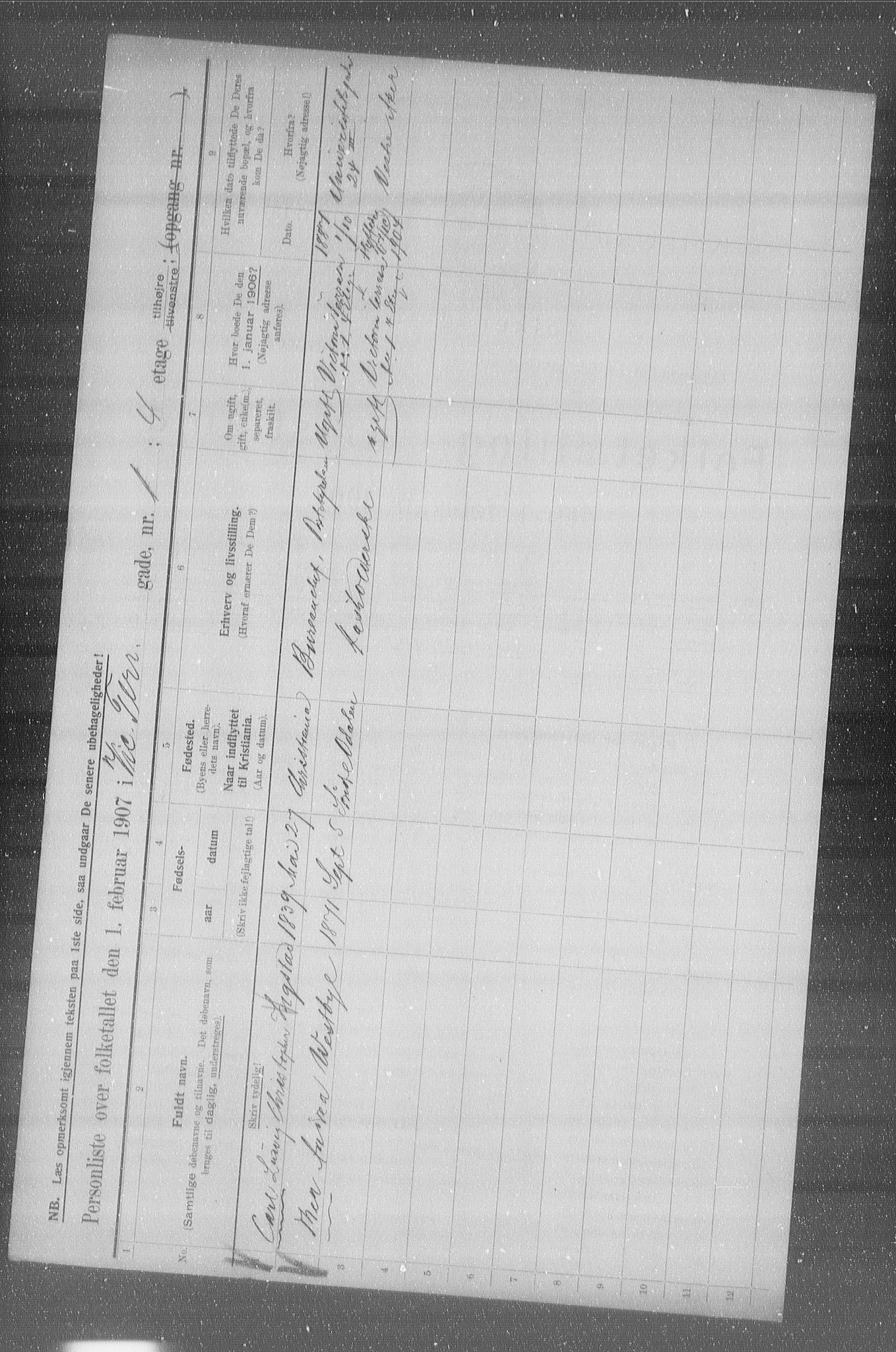 OBA, Municipal Census 1907 for Kristiania, 1907, p. 62801