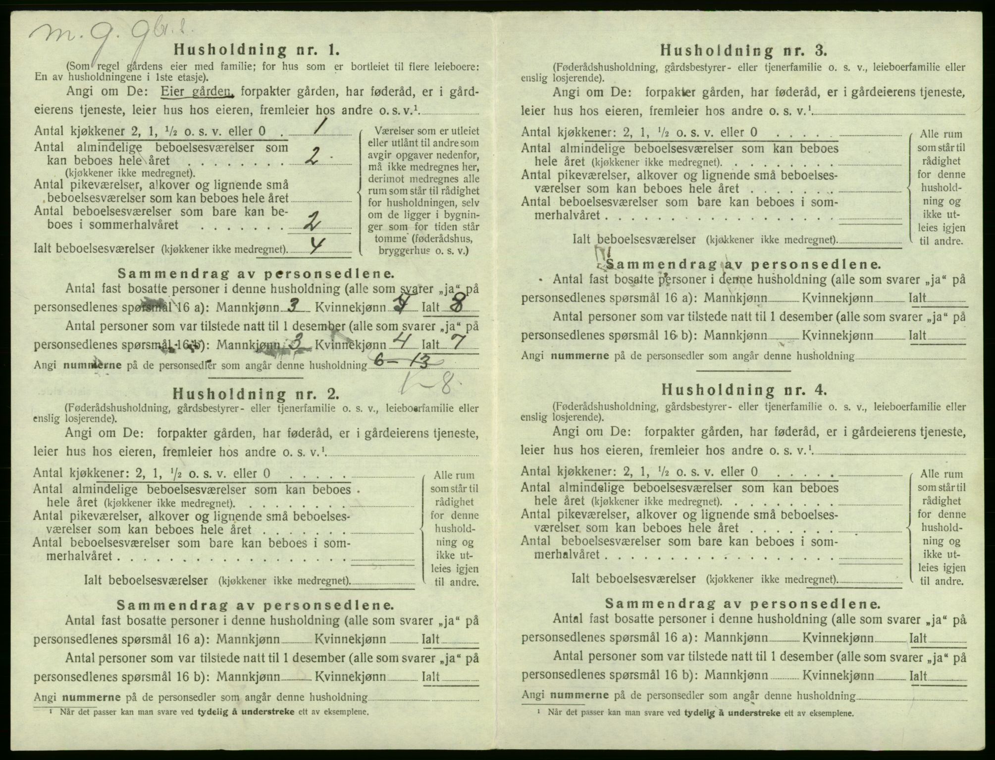 SAB, 1920 census for Fjell, 1920, p. 165