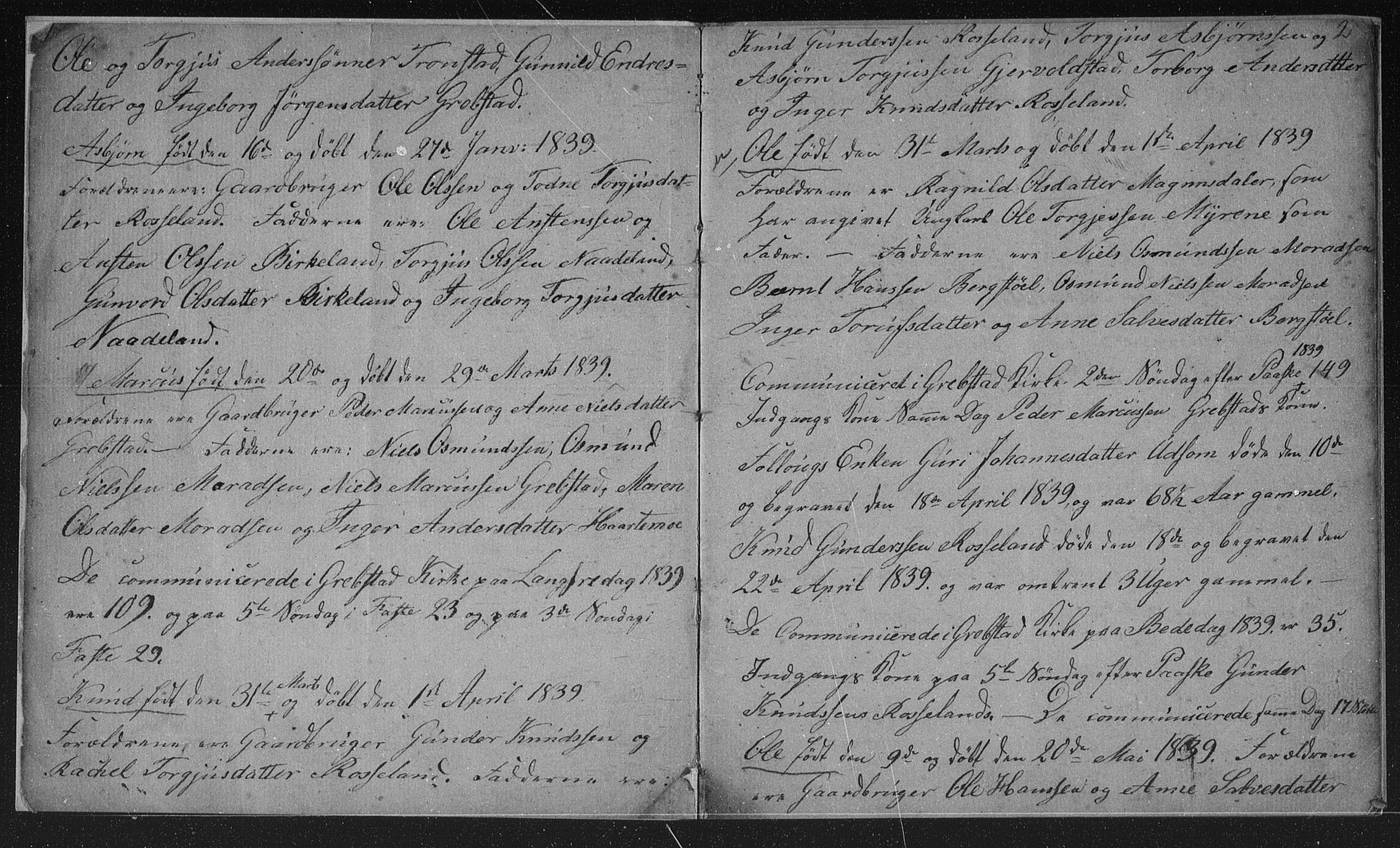 Søgne sokneprestkontor, AV/SAK-1111-0037/F/Fb/Fba/L0001: Parish register (copy) no. B 1, 1838-1843, p. 2