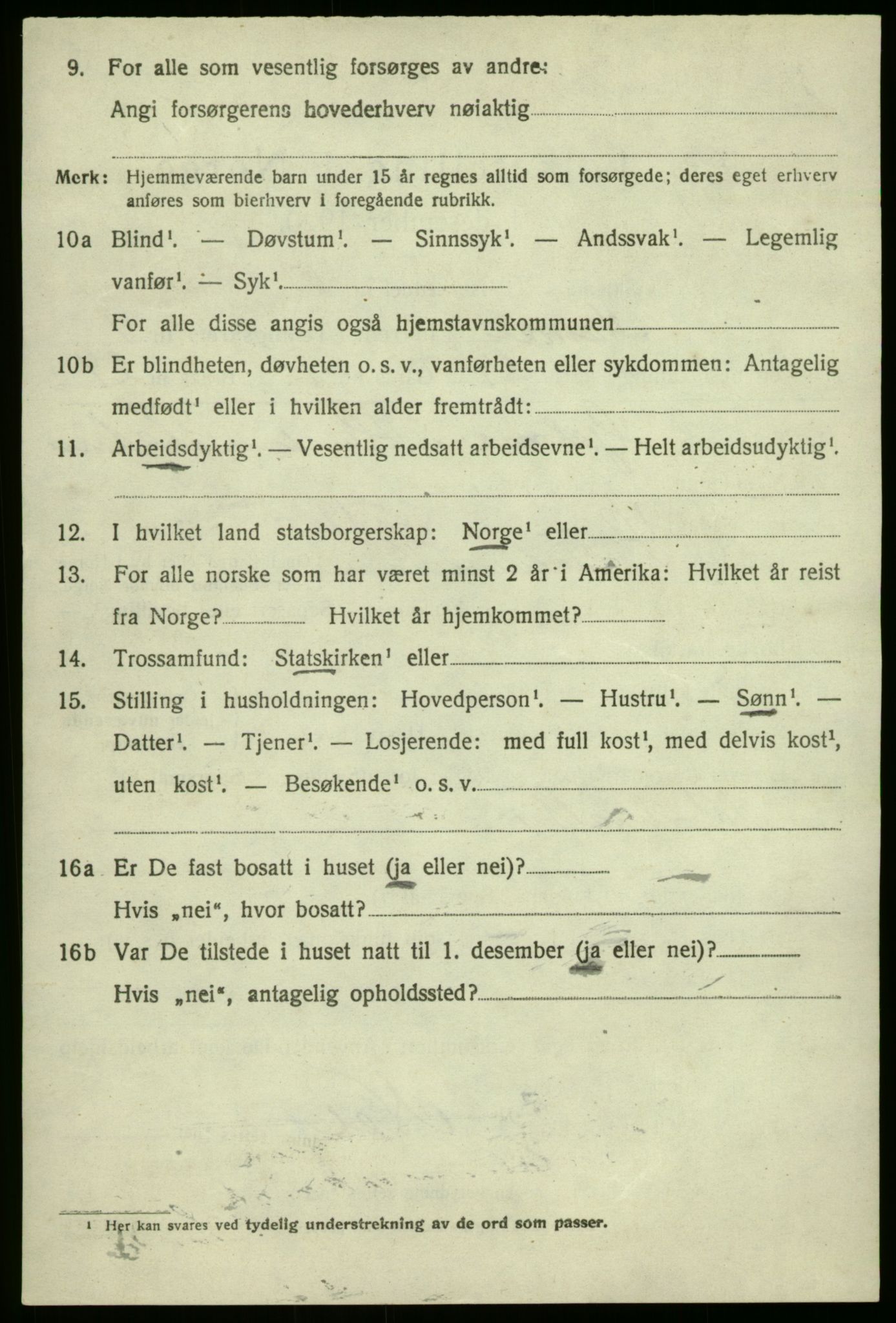 SAB, 1920 census for Hamre, 1920, p. 1252