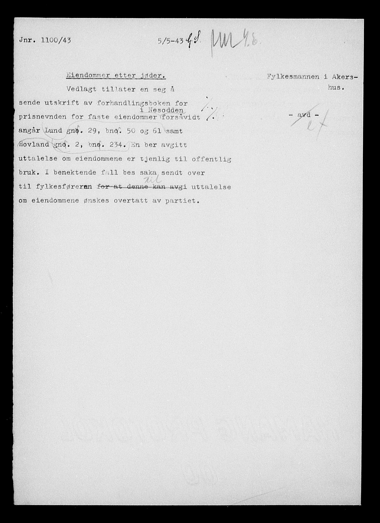 Justisdepartementet, Tilbakeføringskontoret for inndratte formuer, AV/RA-S-1564/H/Hc/Hcc/L0948: --, 1945-1947, p. 251