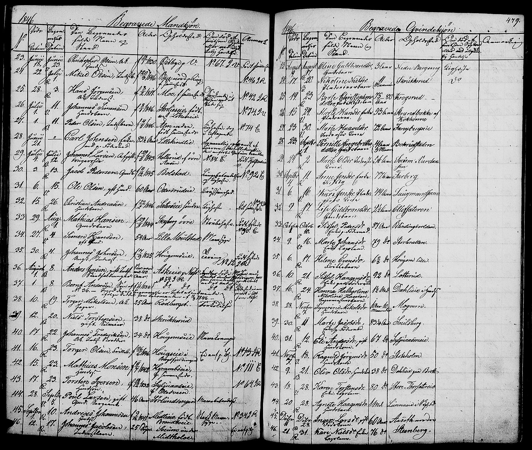 Ringsaker prestekontor, AV/SAH-PREST-014/L/La/L0005: Parish register (copy) no. 5, 1839-1850, p. 479