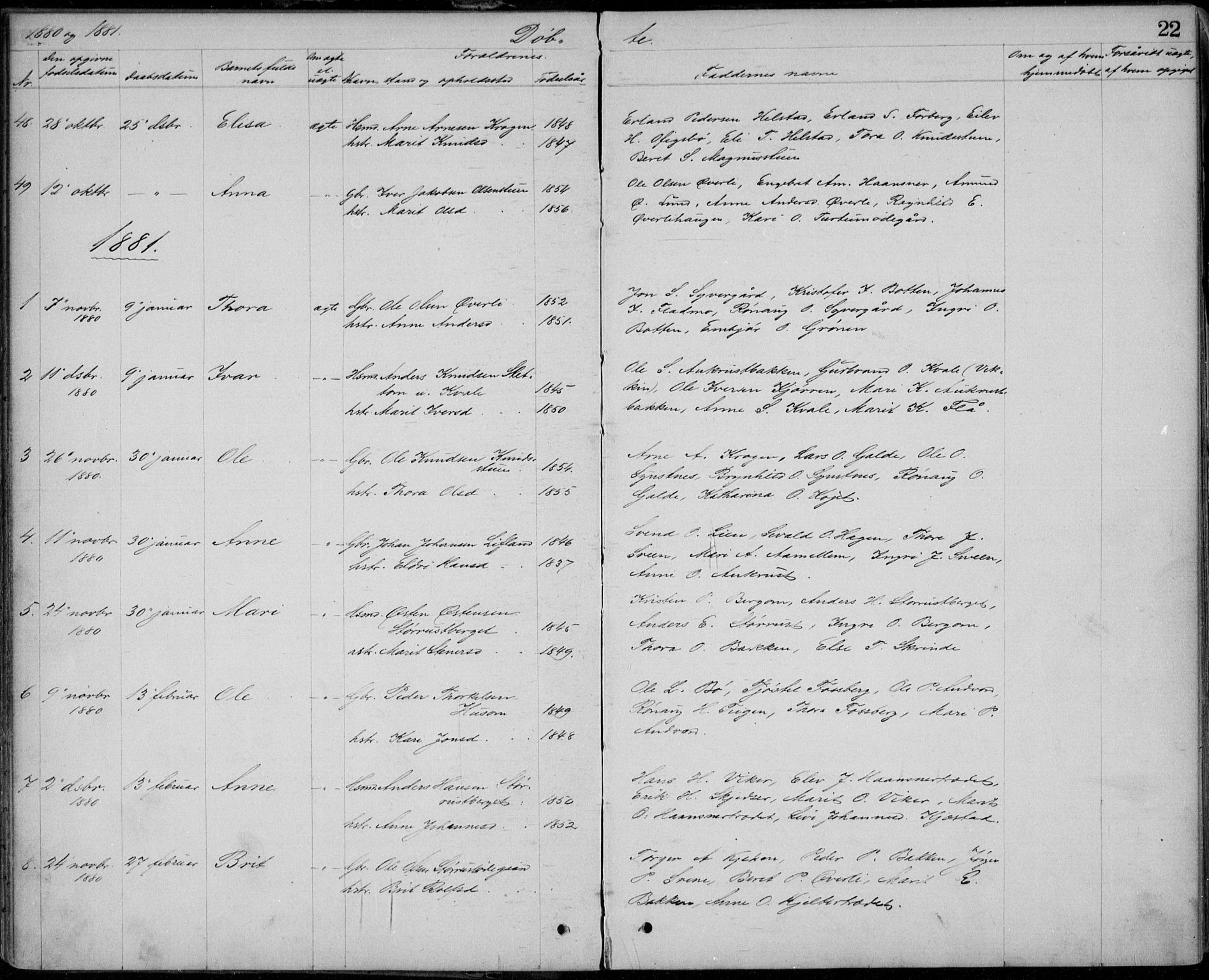 Lom prestekontor, AV/SAH-PREST-070/L/L0013: Parish register (copy) no. 13, 1874-1938, p. 22