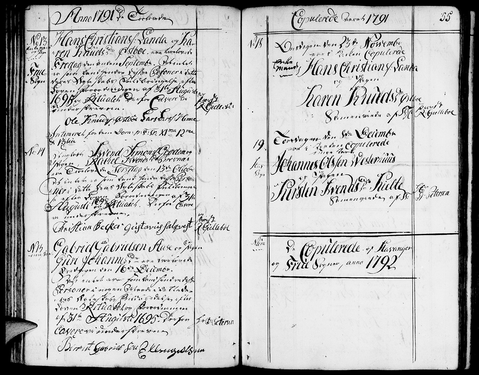 Domkirken sokneprestkontor, SAST/A-101812/001/30/30BA/L0006: Parish register (official) no. A 6, 1783-1815, p. 55
