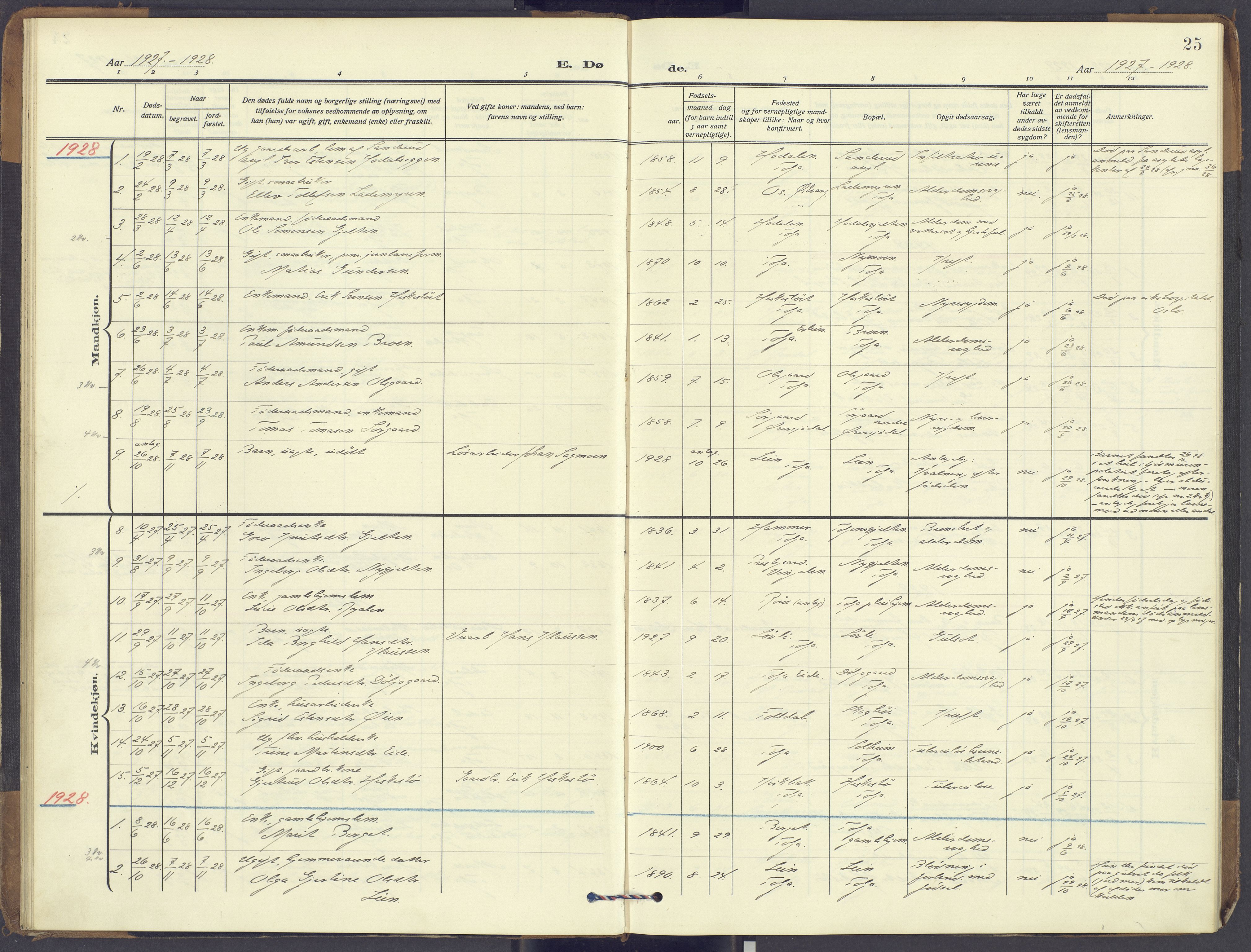 Tolga prestekontor, AV/SAH-PREST-062/K/L0018: Parish register (official) no. 18, 1911-1989, p. 25