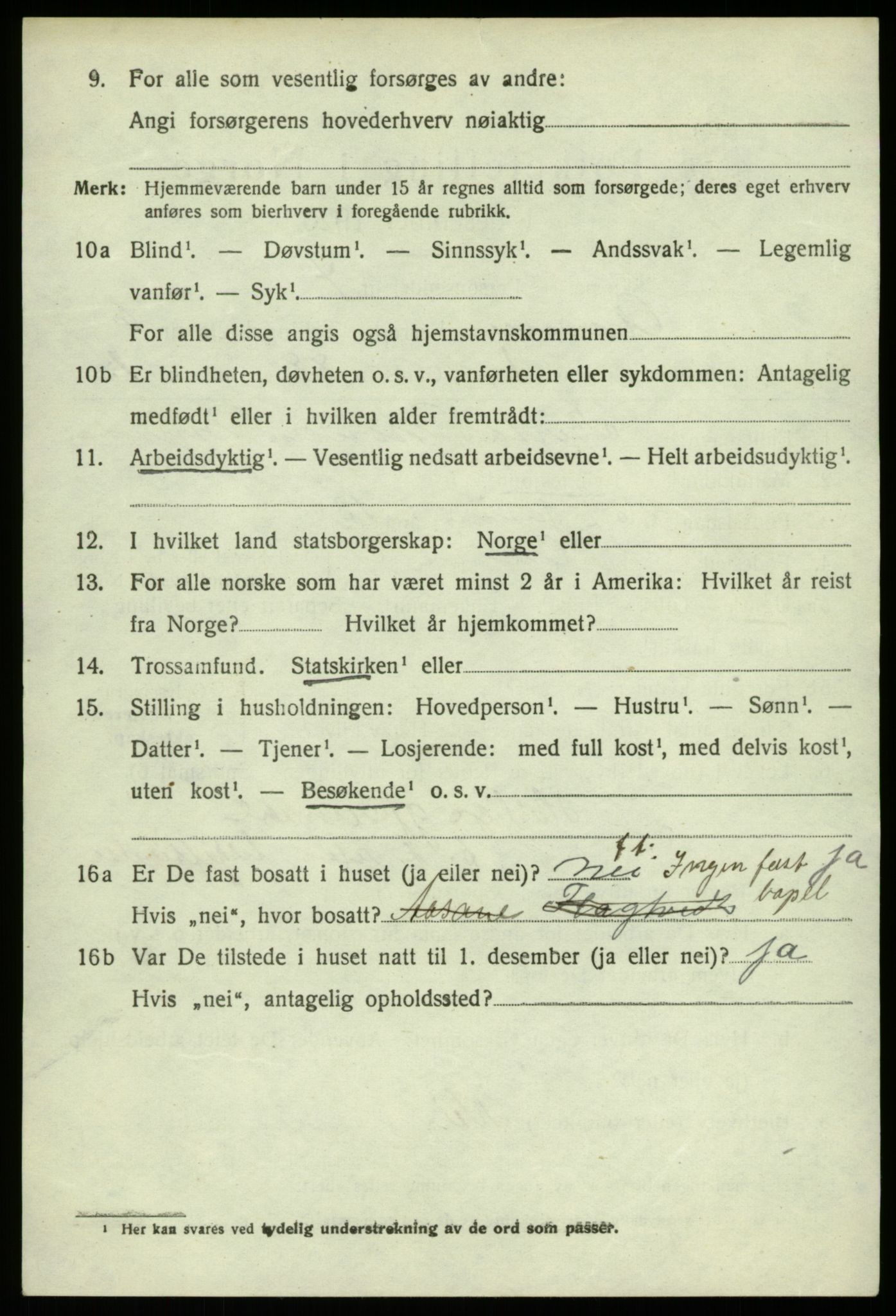 SAB, 1920 census for Åsane, 1920, p. 4100