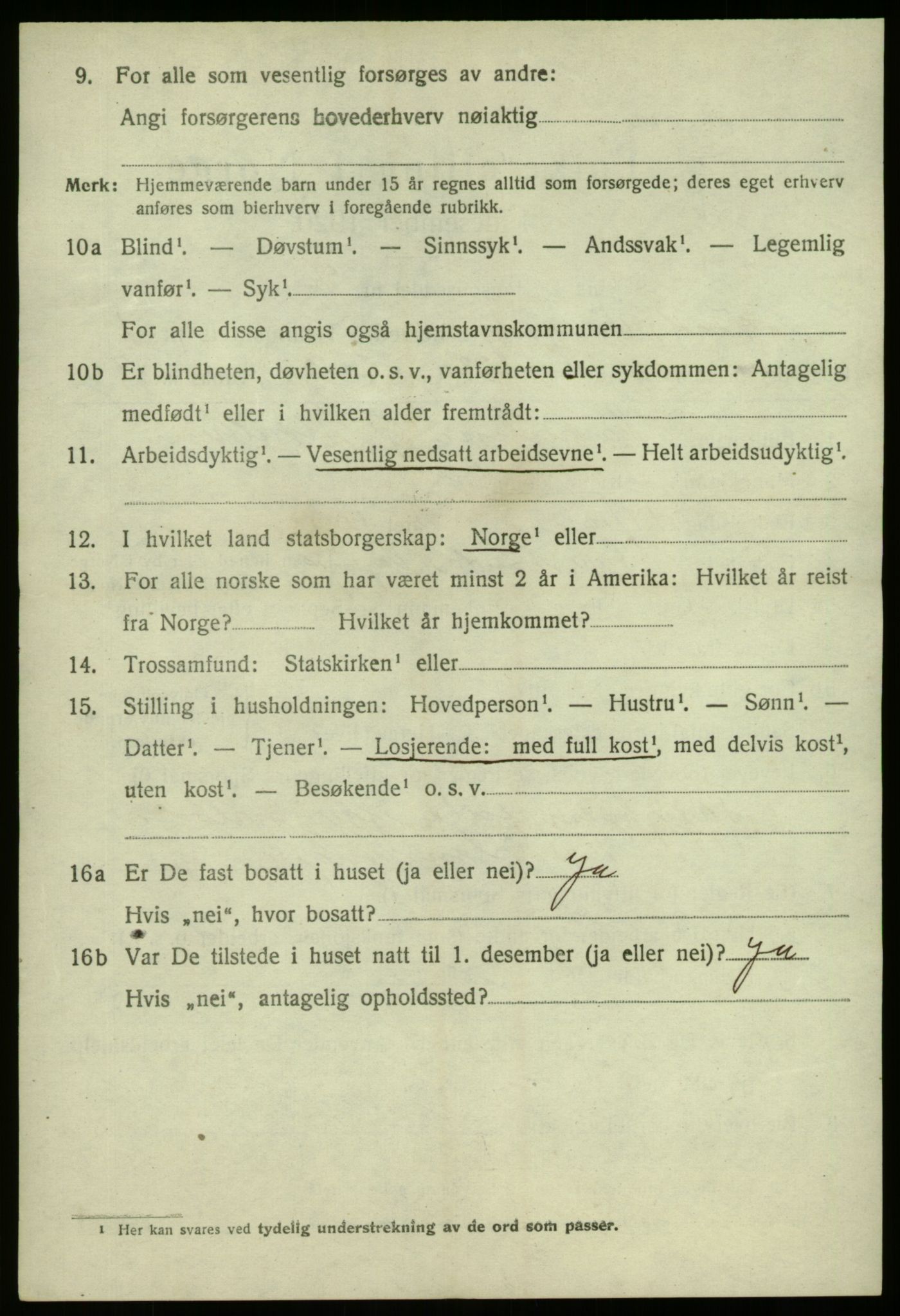 SAB, 1920 census for Nord-Vågsøy, 1920, p. 851