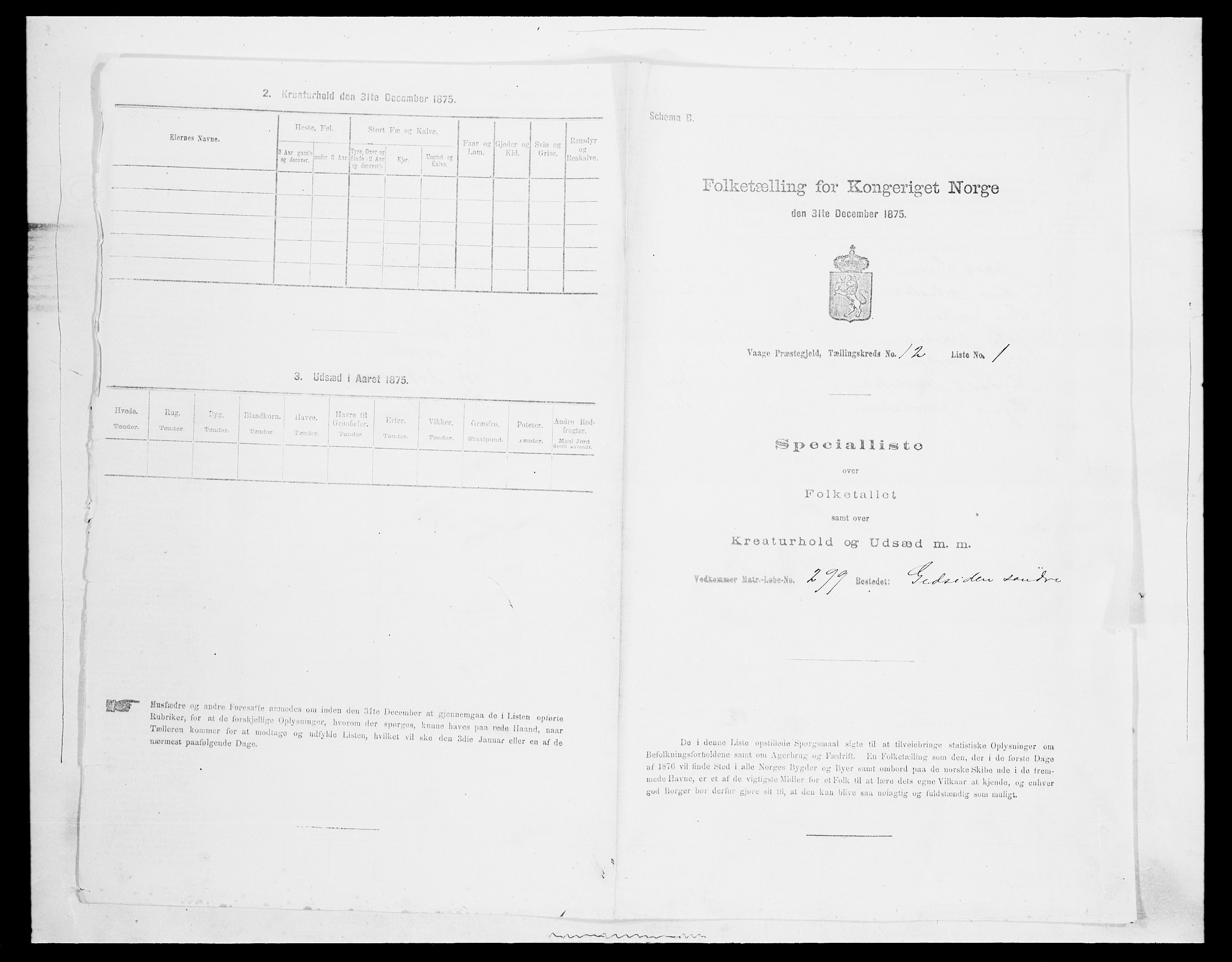 SAH, 1875 census for 0515P Vågå, 1875, p. 2074