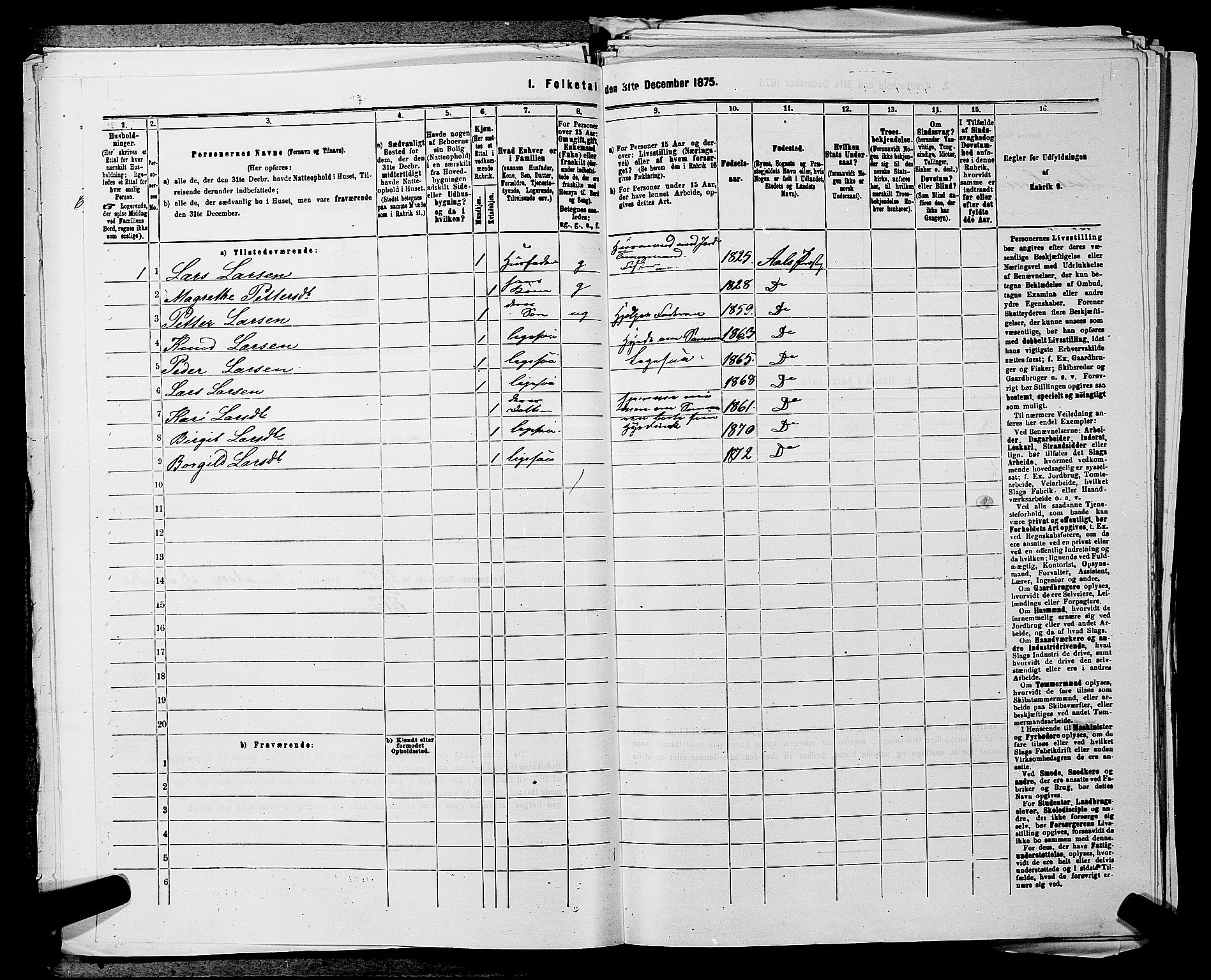 SAKO, 1875 census for 0619P Ål, 1875, p. 882