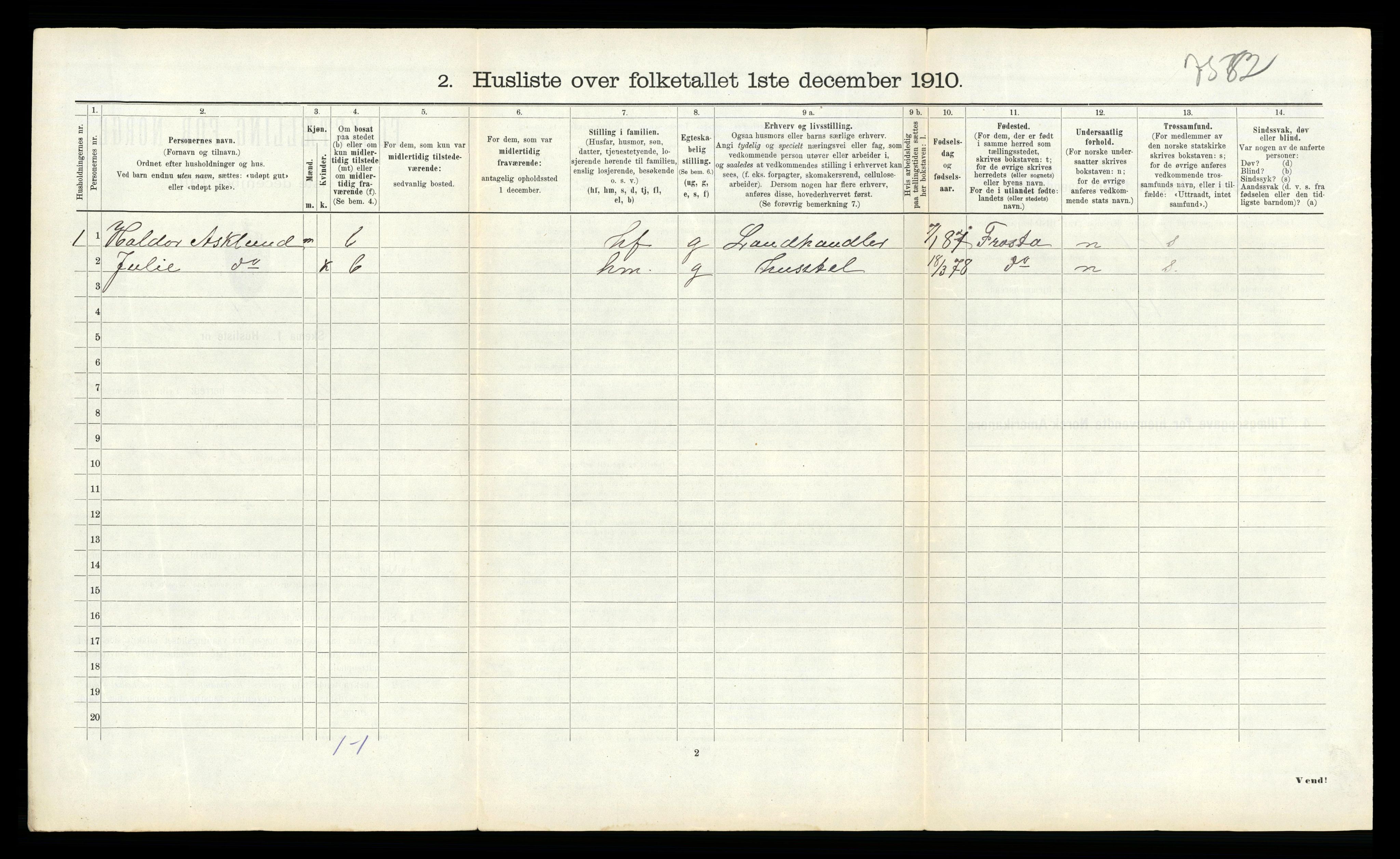 RA, 1910 census for Melhus, 1910, p. 783