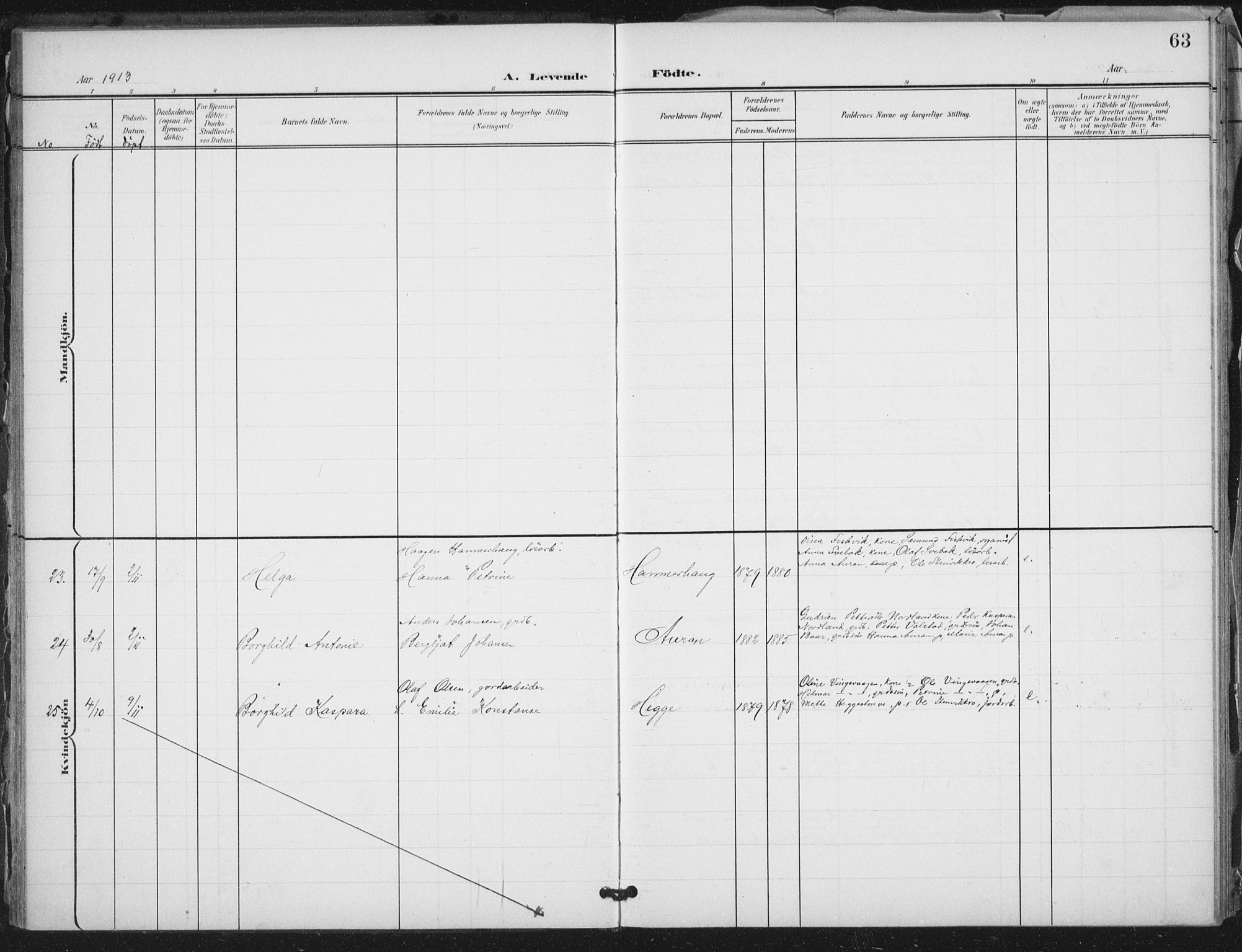 Ministerialprotokoller, klokkerbøker og fødselsregistre - Nord-Trøndelag, SAT/A-1458/712/L0101: Parish register (official) no. 712A02, 1901-1916, p. 63