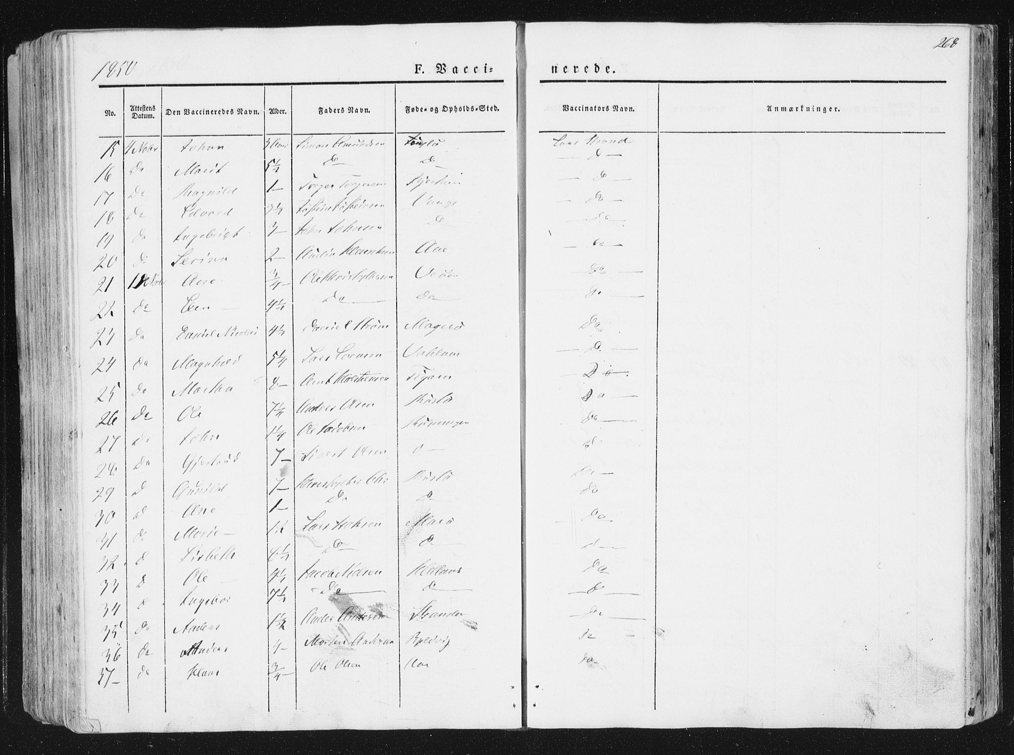 Ministerialprotokoller, klokkerbøker og fødselsregistre - Sør-Trøndelag, SAT/A-1456/630/L0493: Parish register (official) no. 630A06, 1841-1851, p. 268