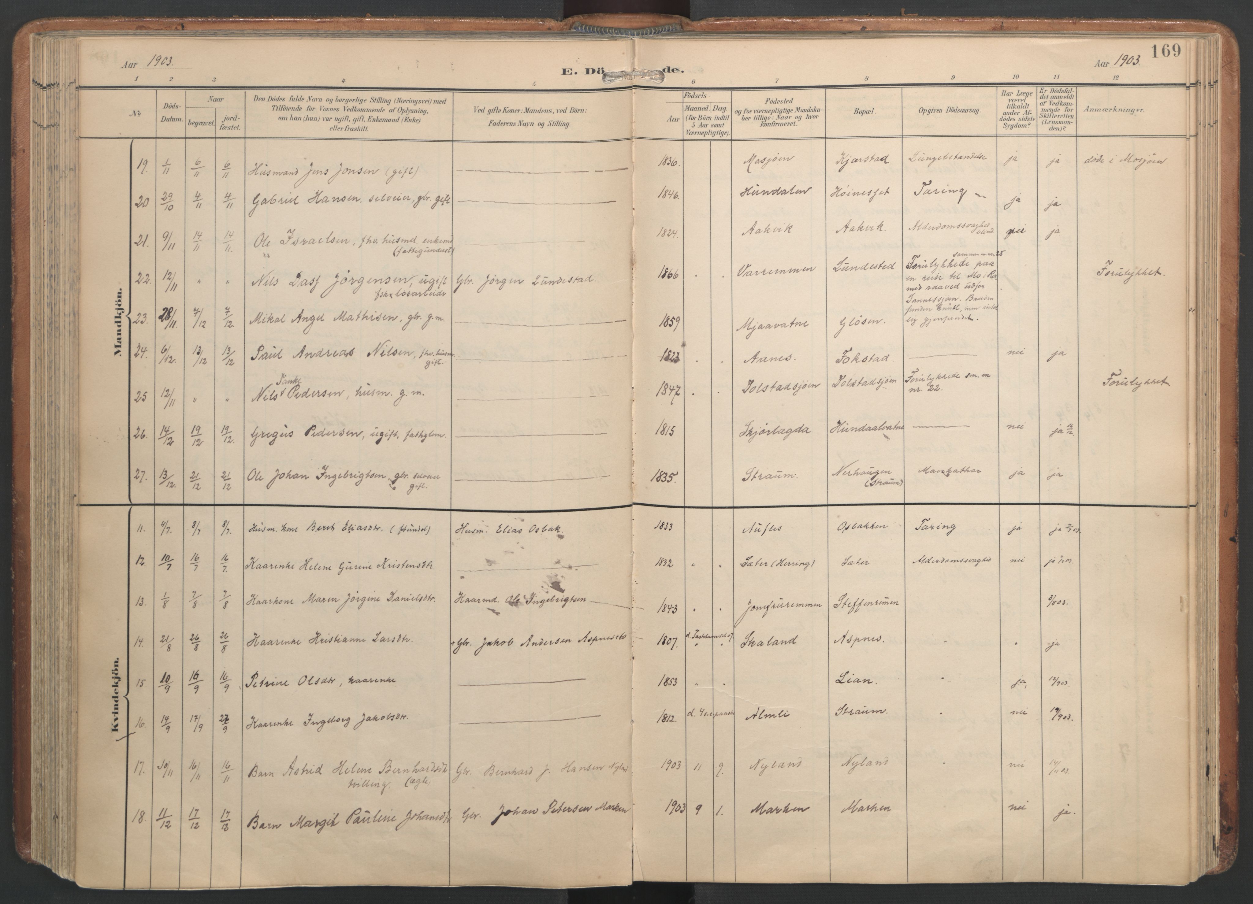 Ministerialprotokoller, klokkerbøker og fødselsregistre - Nordland, AV/SAT-A-1459/820/L0298: Parish register (official) no. 820A19, 1897-1915, p. 169