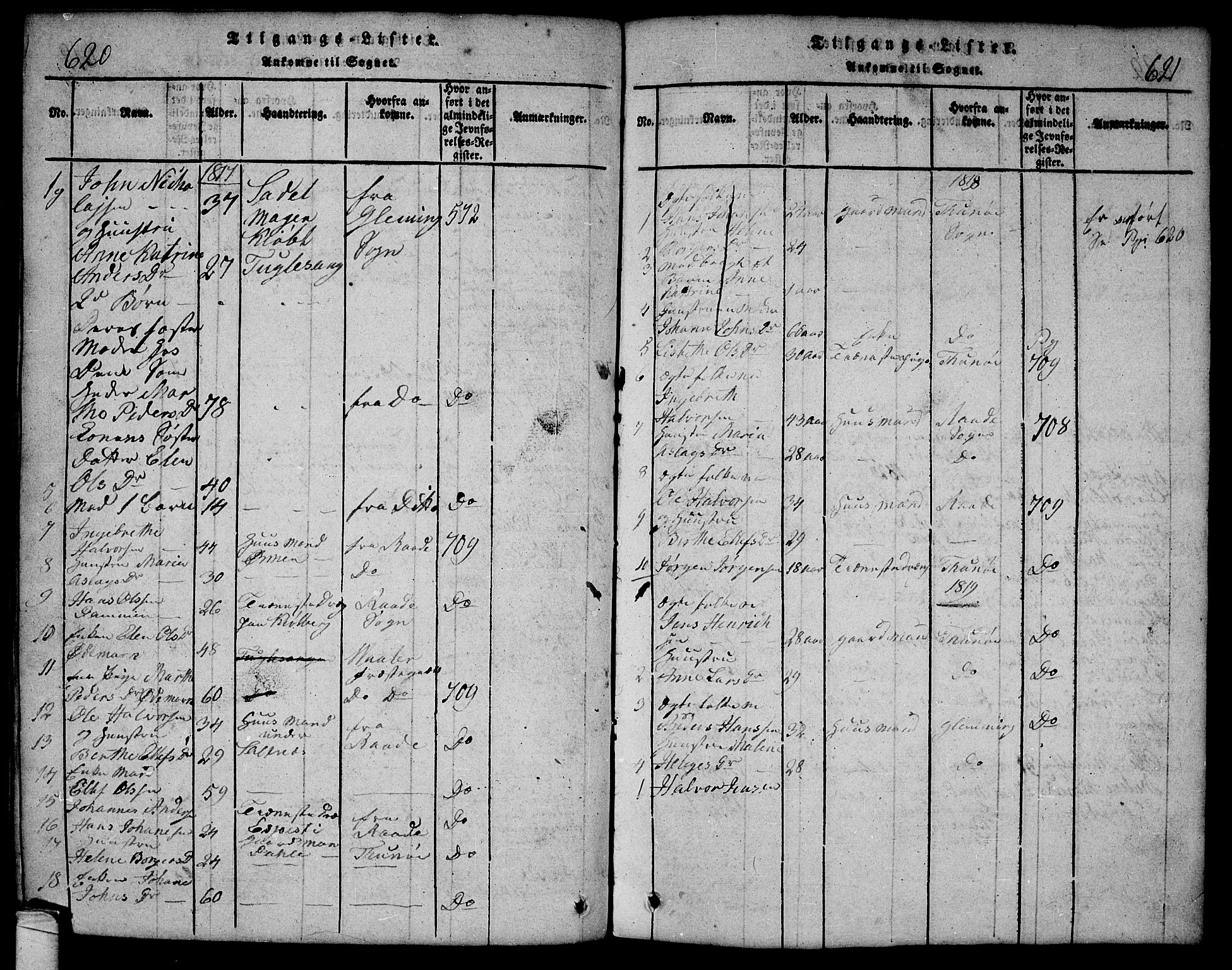 Onsøy prestekontor Kirkebøker, SAO/A-10914/G/Ga/L0001: Parish register (copy) no. I 1, 1814-1840, p. 620-621