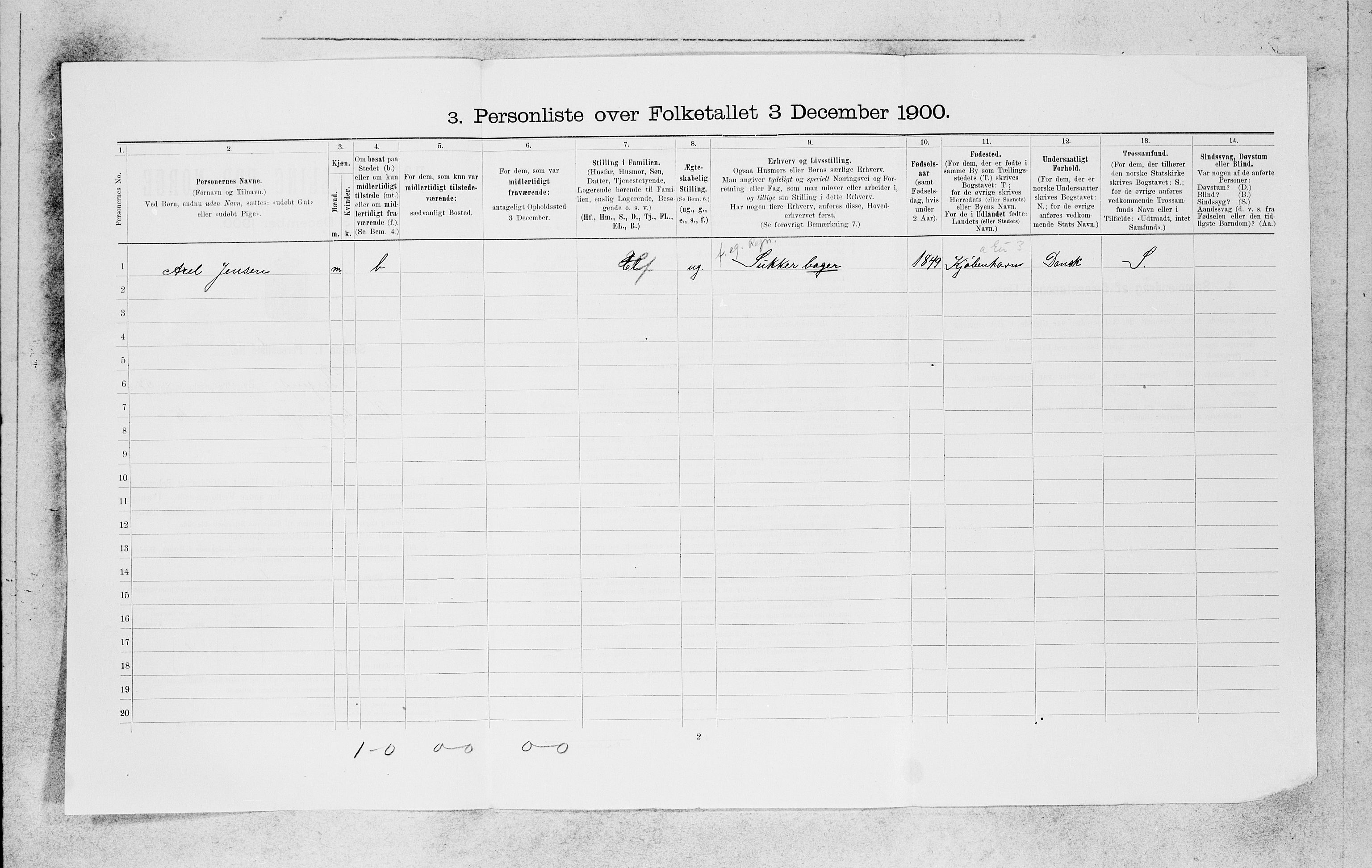 SAB, 1900 census for Bergen, 1900, p. 11901