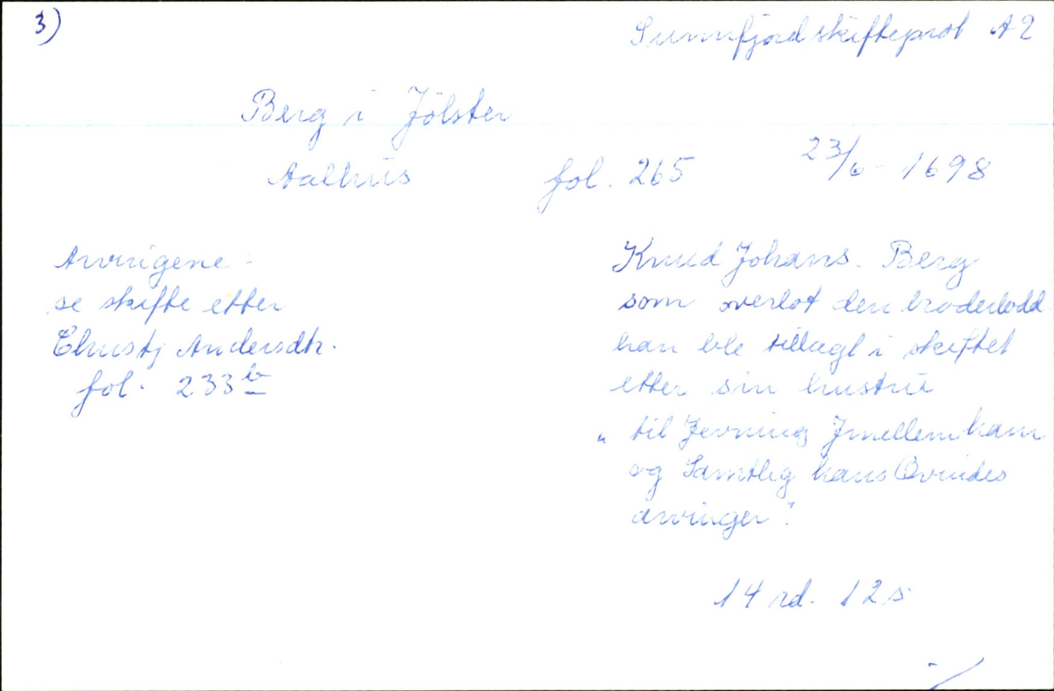 Skiftekort ved Statsarkivet i Bergen, SAB/SKIFTEKORT/003/L0002: Skifteprotokoll nr. 2, 1687-1708, p. 842