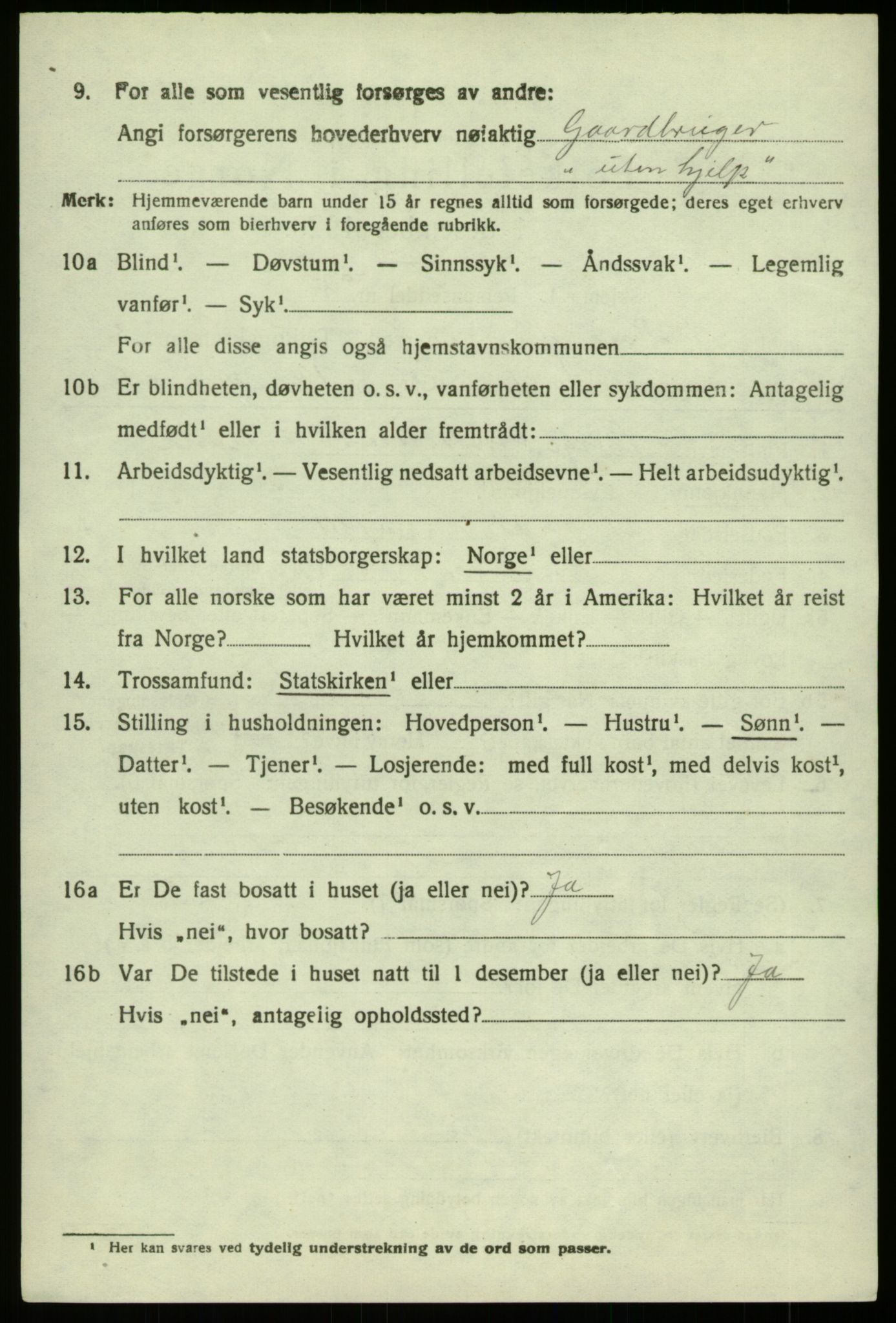 SAB, 1920 census for Hosanger, 1920, p. 1474