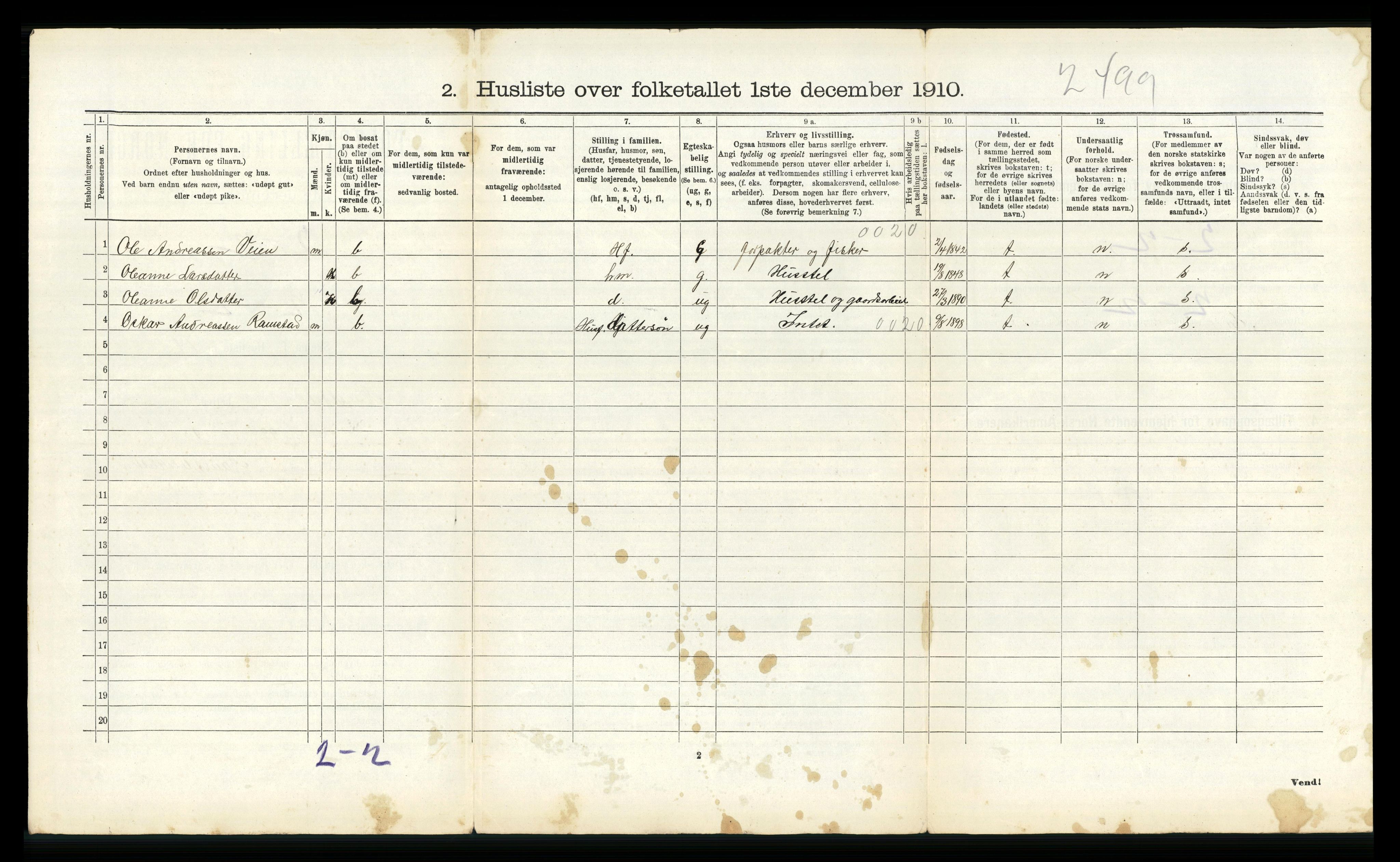 RA, 1910 census for Naustdal, 1910, p. 430