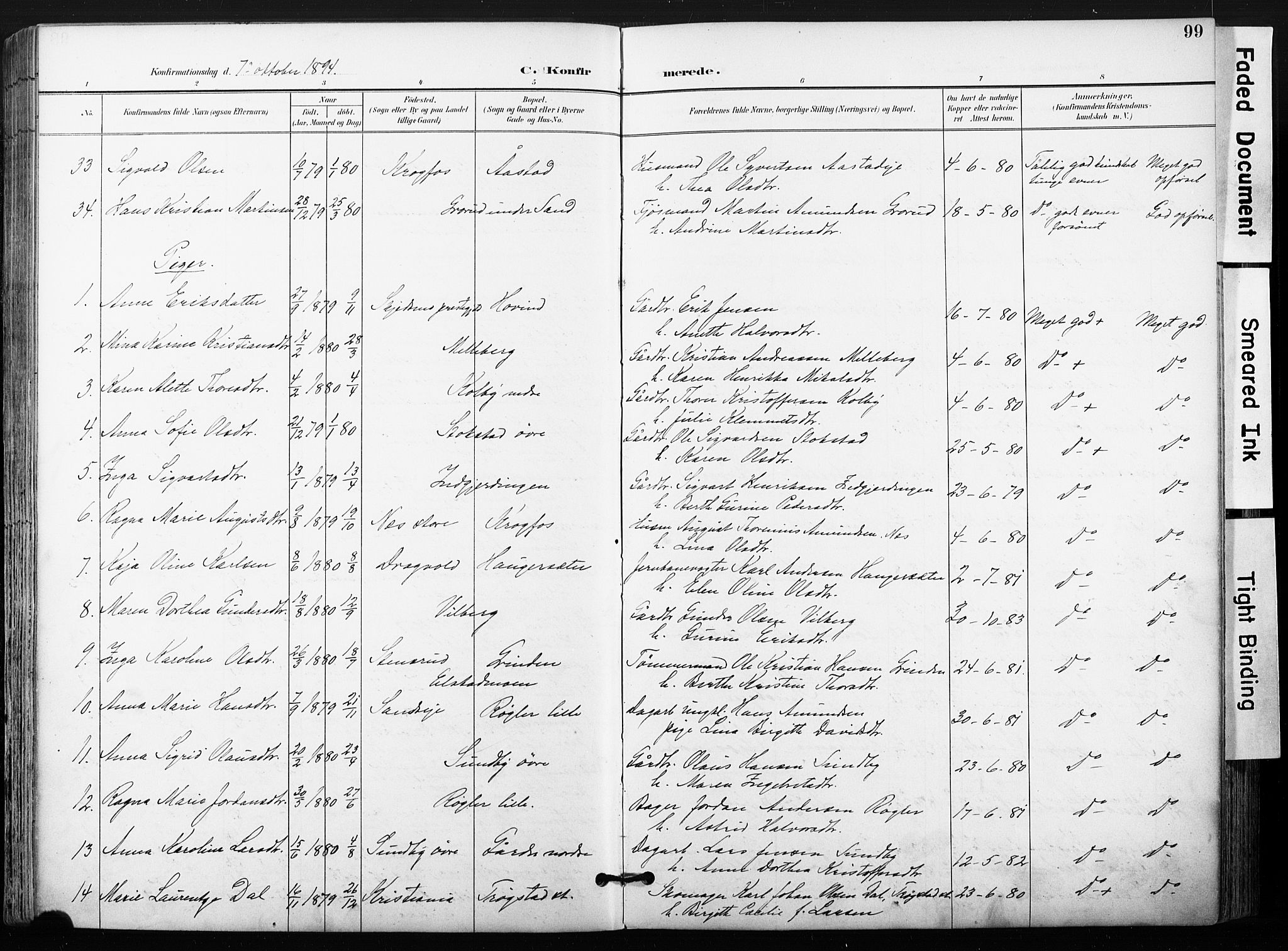 Ullensaker prestekontor Kirkebøker, AV/SAO-A-10236a/F/Fb/L0002: Parish register (official) no. II 2, 1894-1909, p. 99