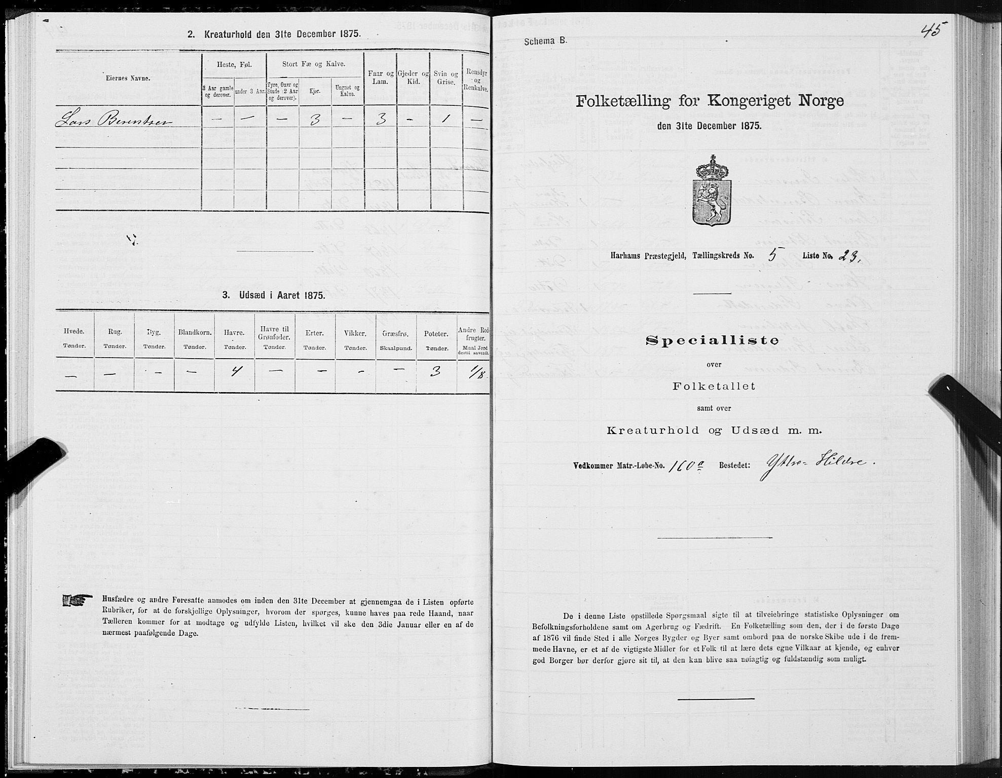 SAT, 1875 census for 1534P Haram, 1875, p. 3045