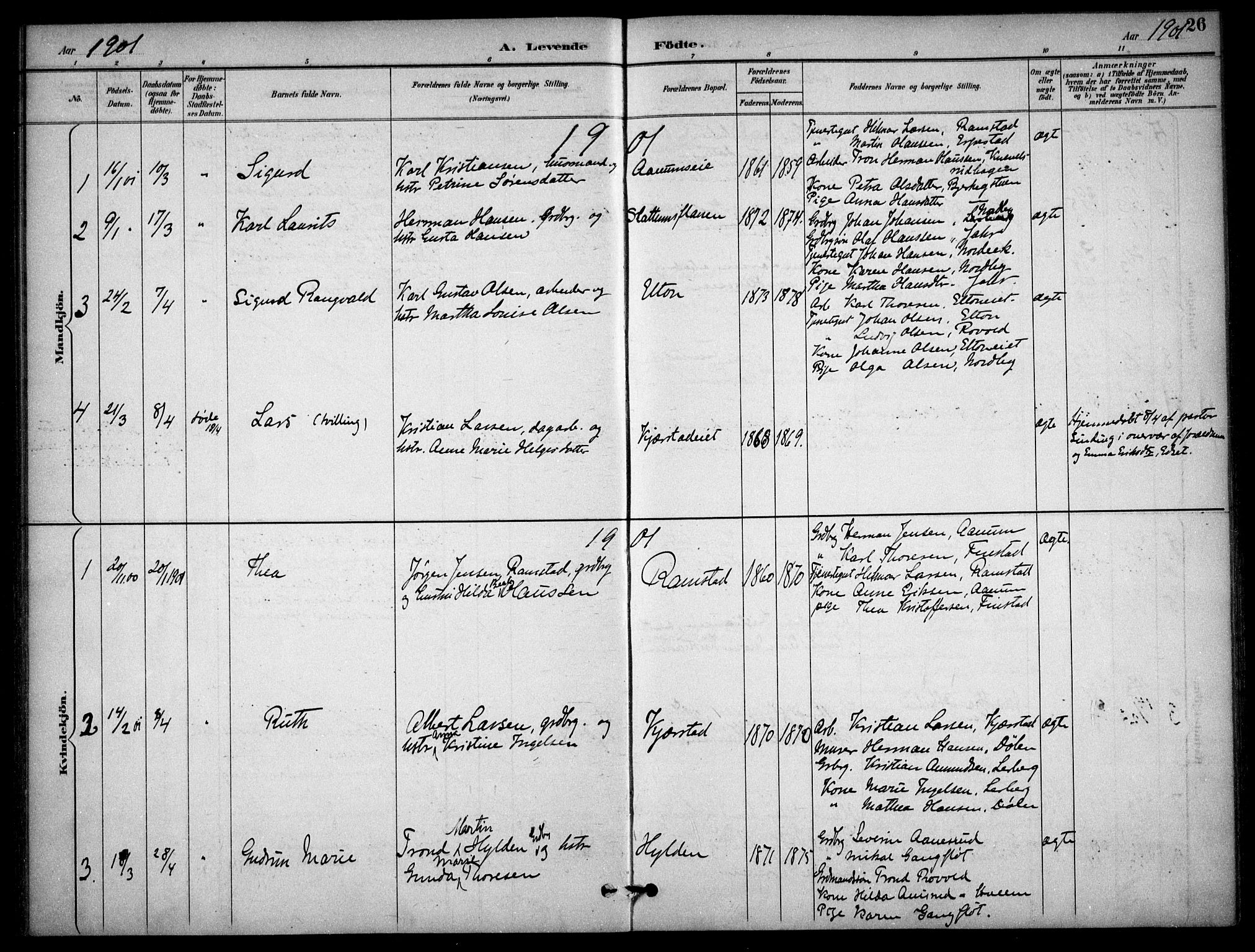 Nannestad prestekontor Kirkebøker, AV/SAO-A-10414a/F/Fb/L0002: Parish register (official) no. II 2, 1891-1909, p. 26