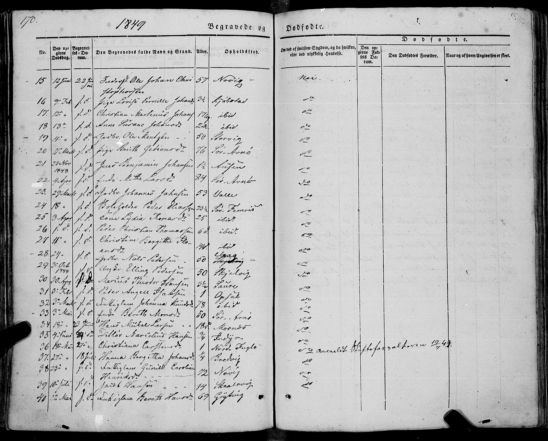 Ministerialprotokoller, klokkerbøker og fødselsregistre - Nordland, SAT/A-1459/805/L0097: Parish register (official) no. 805A04, 1837-1861, p. 170