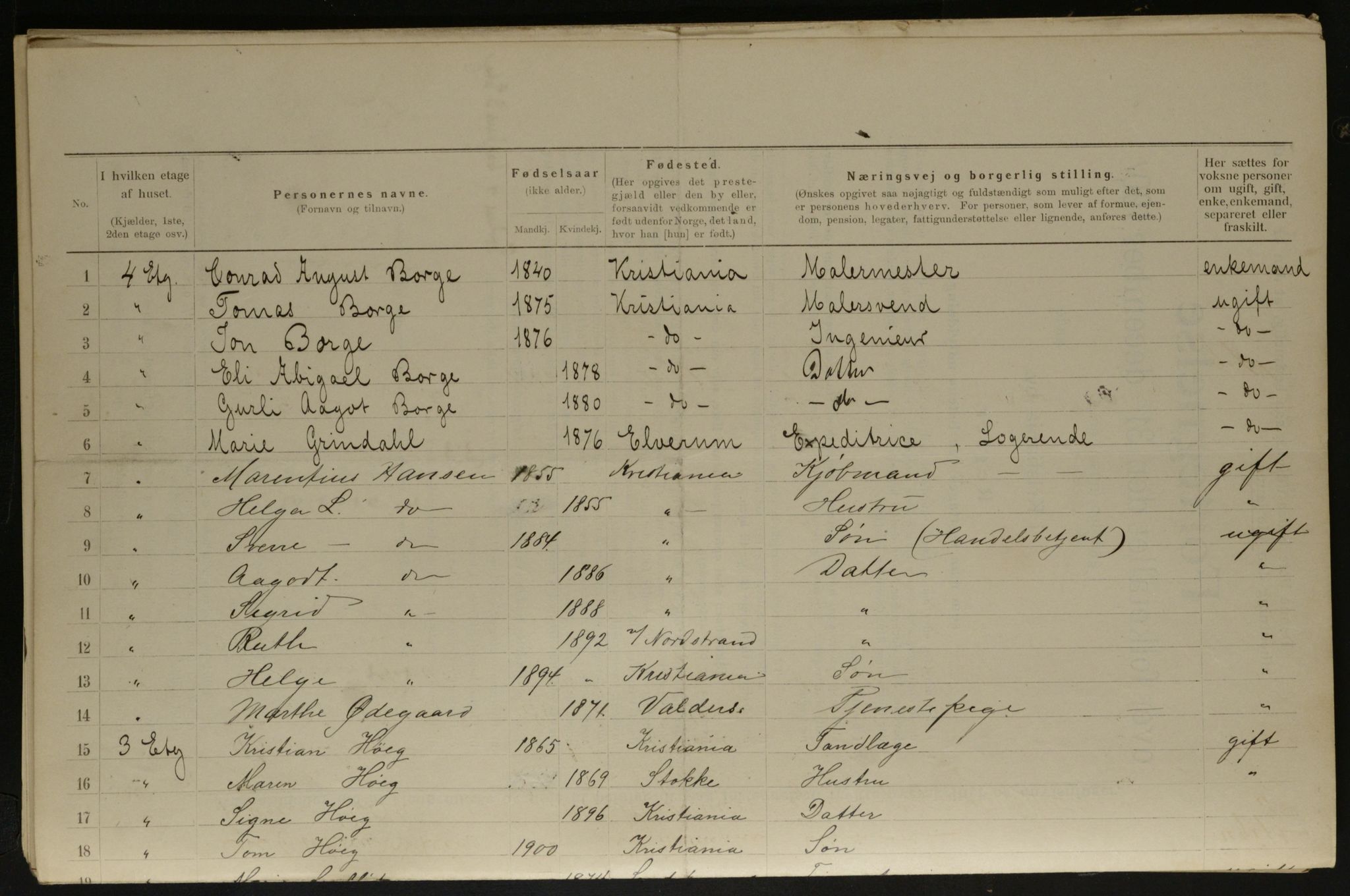 OBA, Municipal Census 1901 for Kristiania, 1901, p. 8333