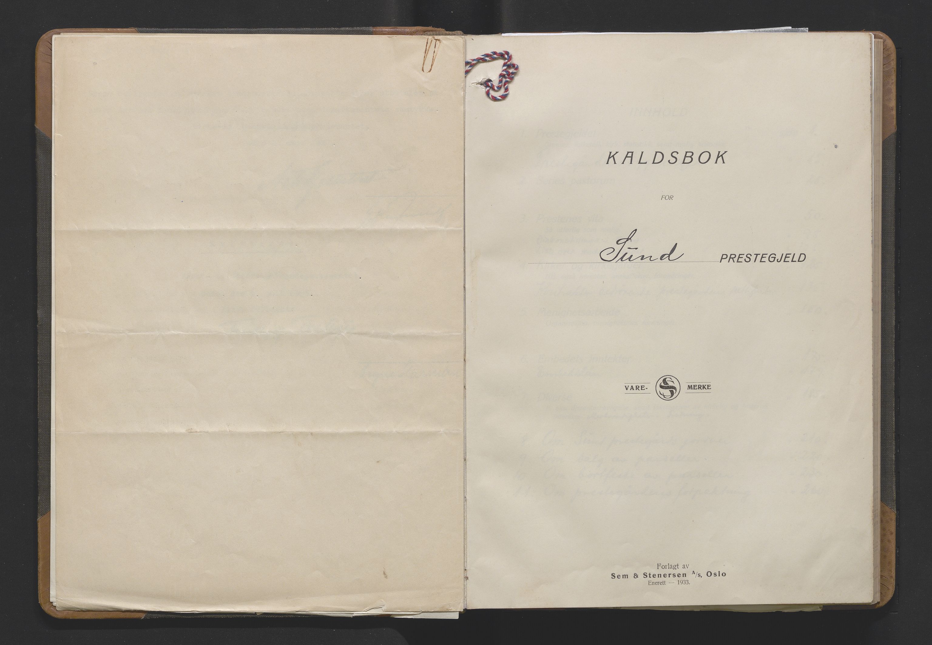 Sund sokneprestembete, AV/SAB-A-99930/F/Fa/L0002: Kallsbok Sund prestegjeld , 1934-2011