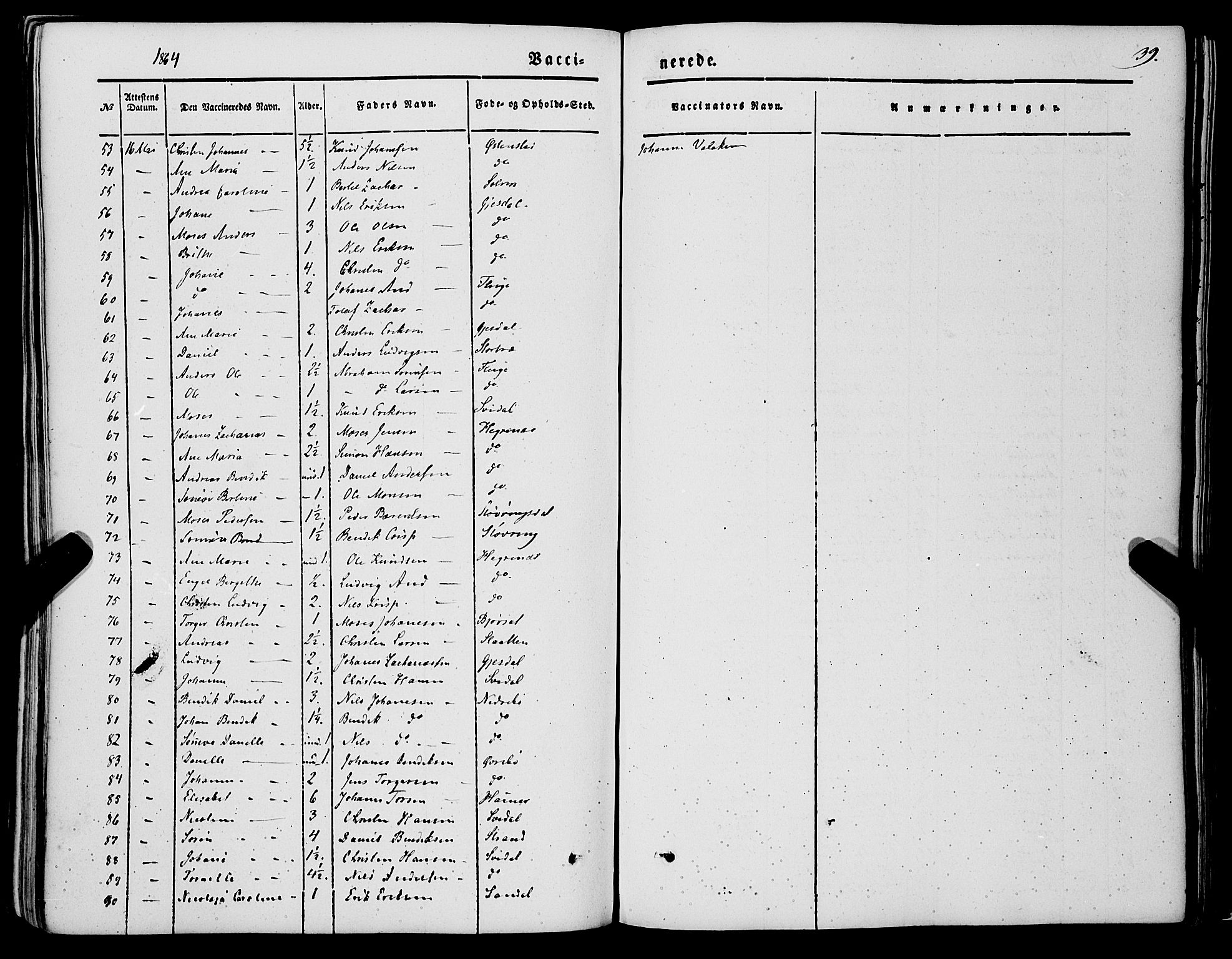 Jølster sokneprestembete, SAB/A-80701/H/Haa/Haaa/L0010: Parish register (official) no. A 10, 1847-1865, p. 39