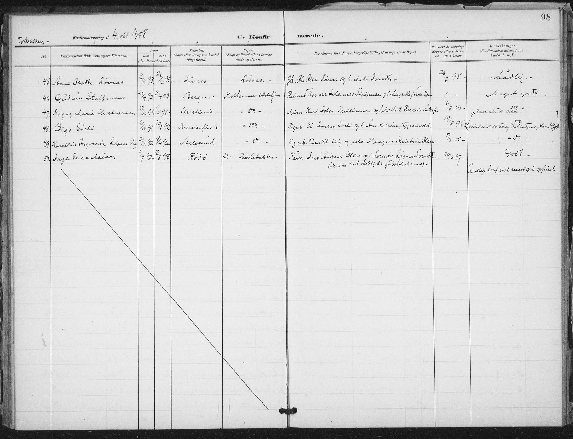 Ministerialprotokoller, klokkerbøker og fødselsregistre - Nord-Trøndelag, AV/SAT-A-1458/712/L0101: Parish register (official) no. 712A02, 1901-1916, p. 98
