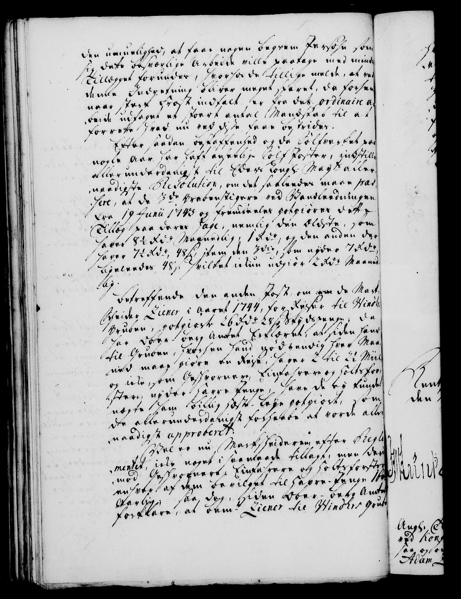 Rentekammeret, Kammerkanselliet, RA/EA-3111/G/Gf/Gfa/L0031: Norsk relasjons- og resolusjonsprotokoll (merket RK 52.31), 1749, p. 380